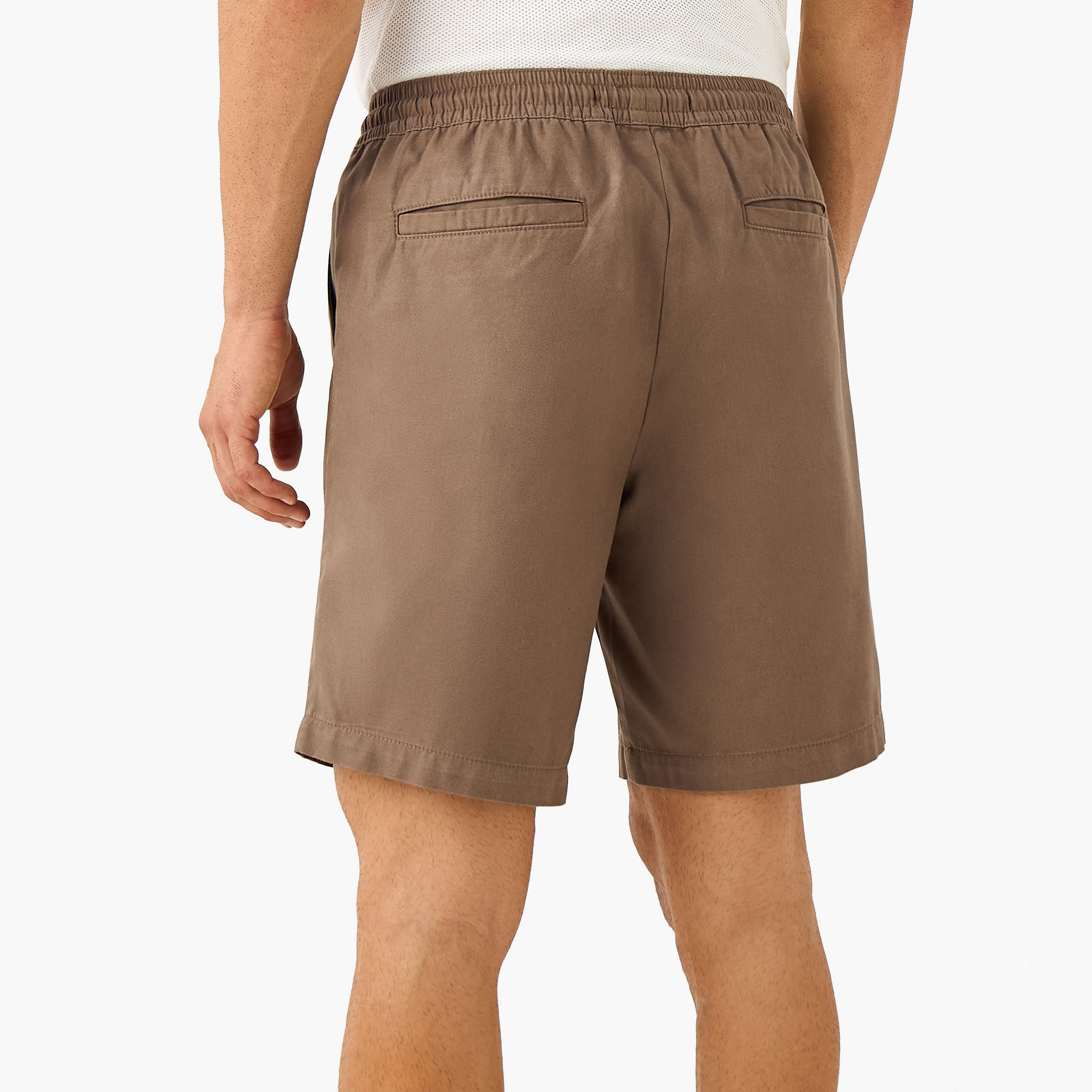 Regular Fit Shorts with Flexi Waist and Pockets-men-clothing-bottoms-shorts-image-4