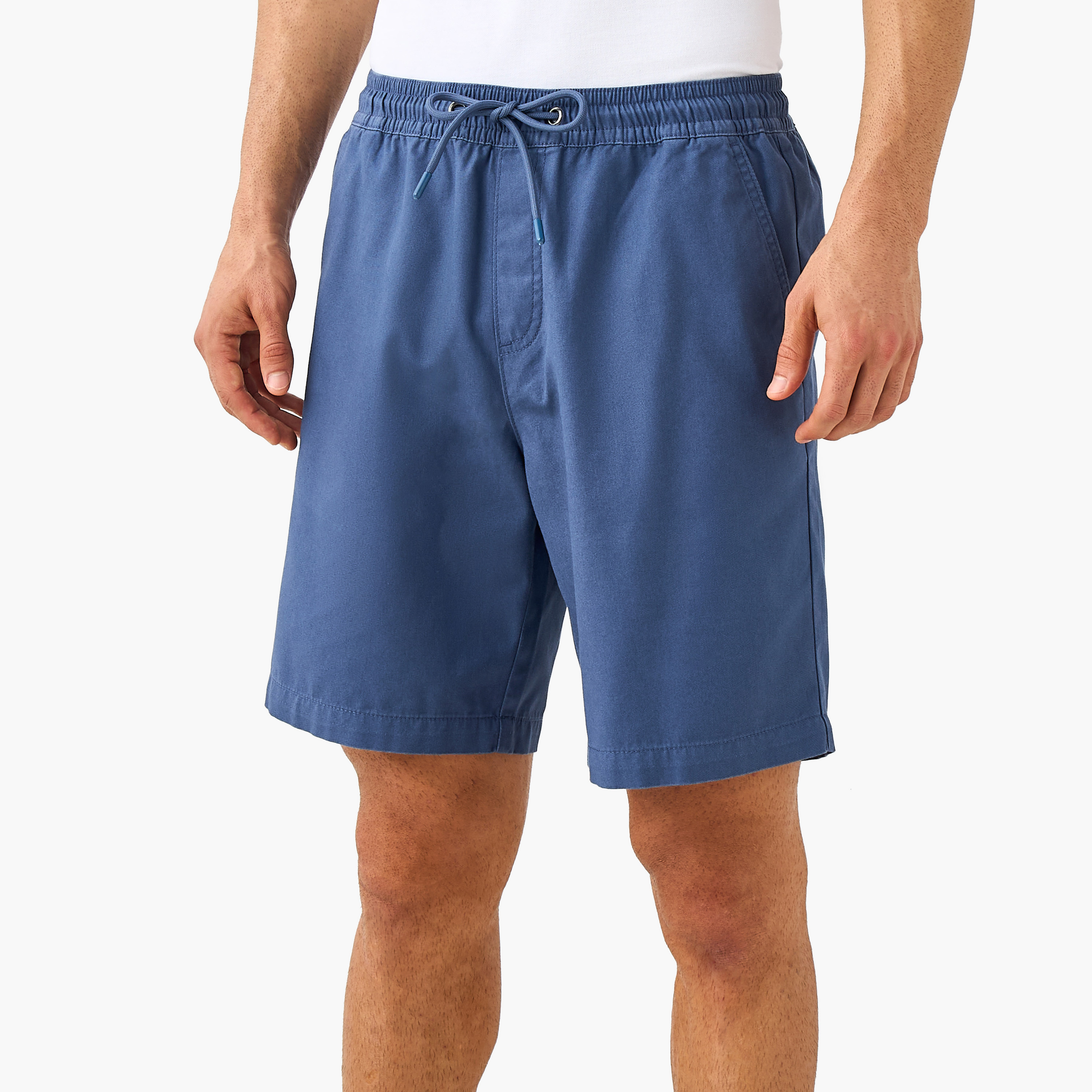 Regular Fit Shorts with Flexi Waist and Pockets-men-clothing-bottoms-shorts-image-1