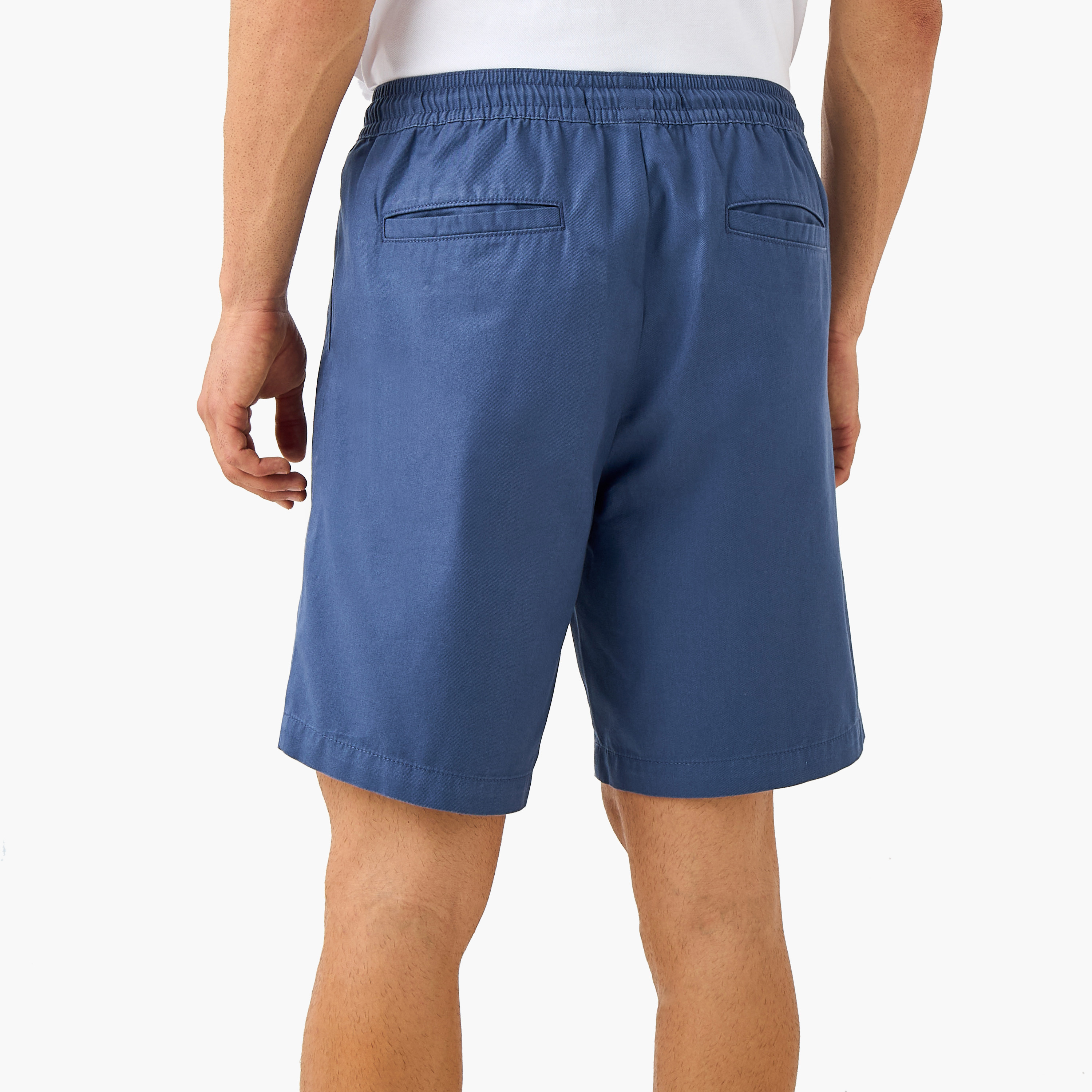 Regular Fit Shorts with Flexi Waist and Pockets-men-clothing-bottoms-shorts-image-3