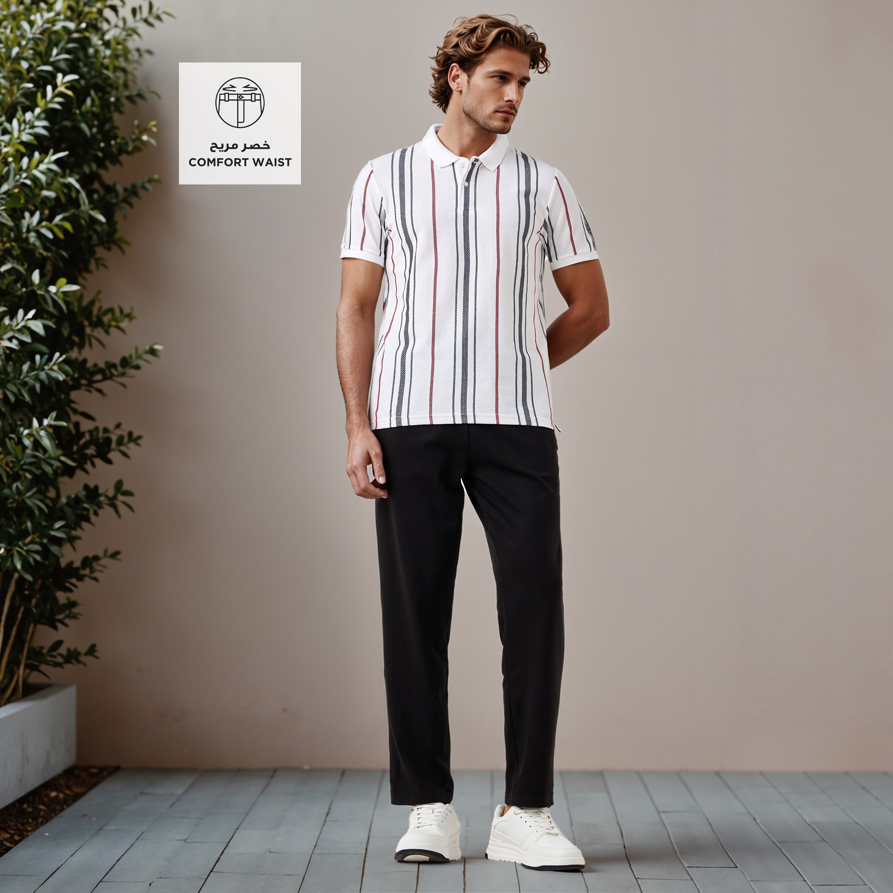 Regular Fit Flexi Waist Pants with Pocket -men-clothing-bottoms-trousersandchinos-trousers-image-2