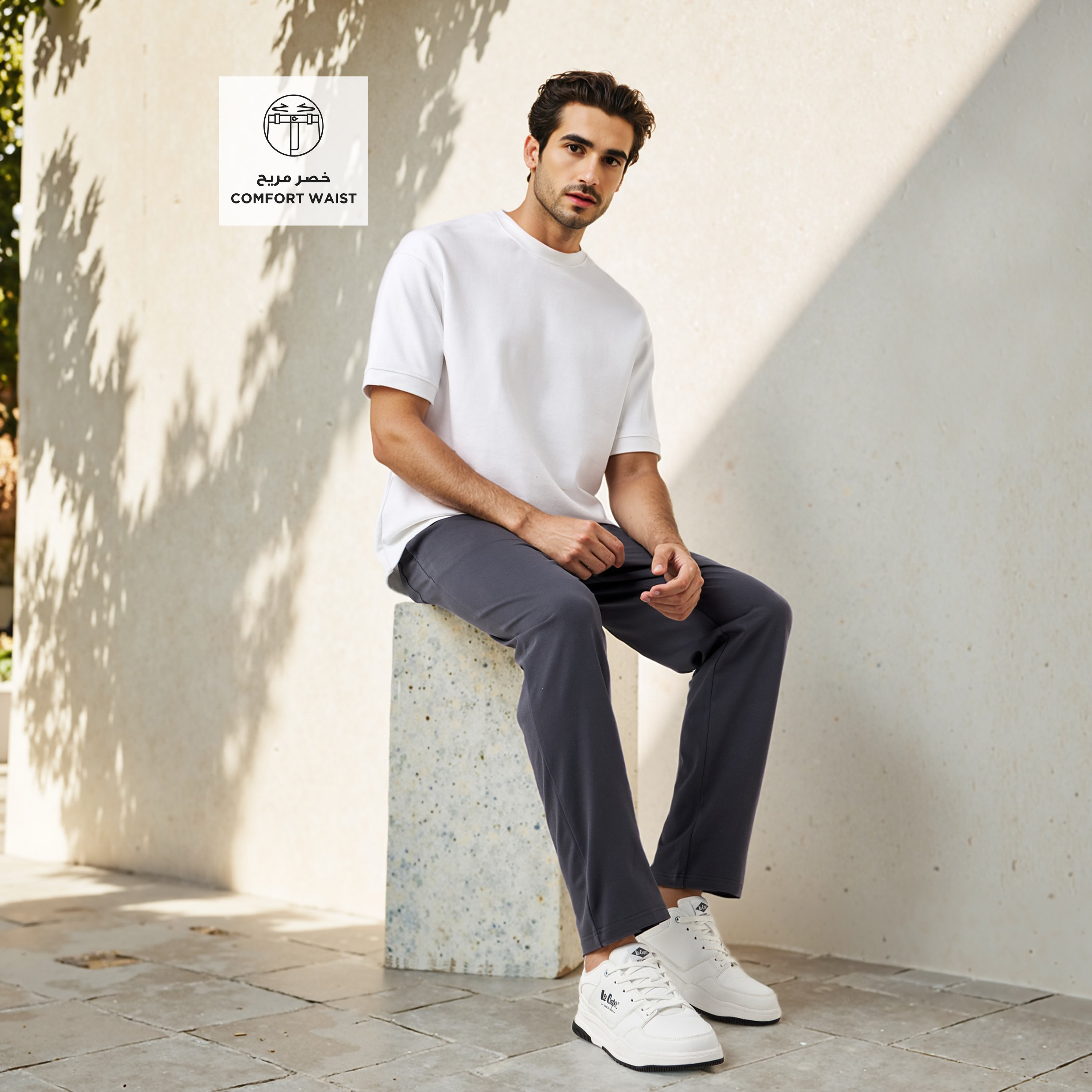 Regular Fit Flexi Waist Pants with Pocket -men-clothing-bottoms-trousersandchinos-trousers-image-2