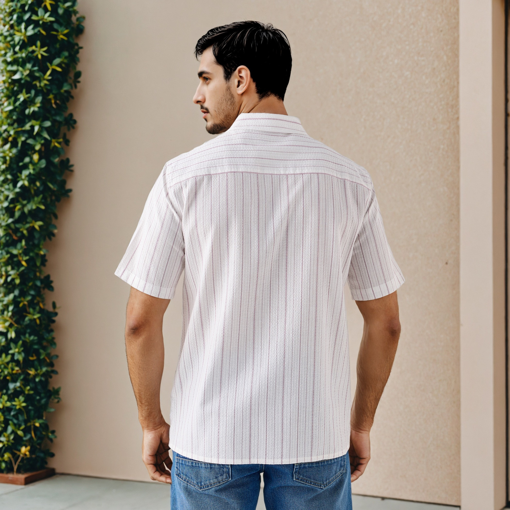 Regular Fit Pinstriped Seersucker Shirt-men-clothing-shirts-image-3