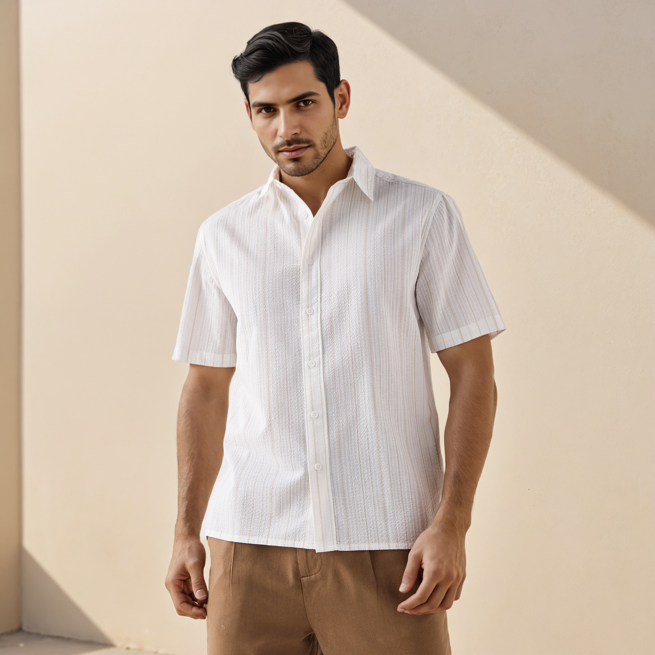 Regular Fit Pinstriped Seersucker Shirt-men-clothing-shirts-image-1