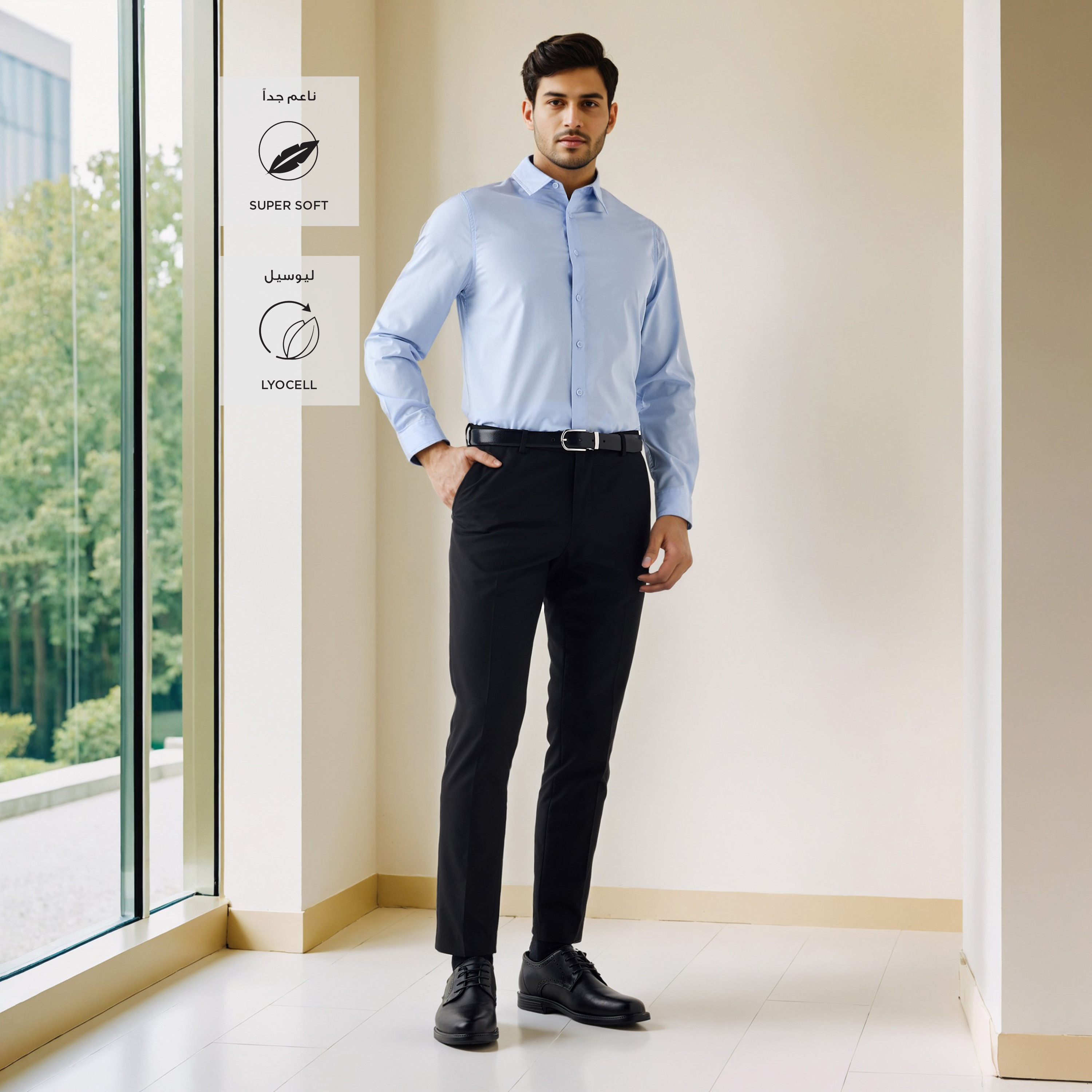 قميص بوبلين بقصة مريحة-men-clothing-shirts-image-2