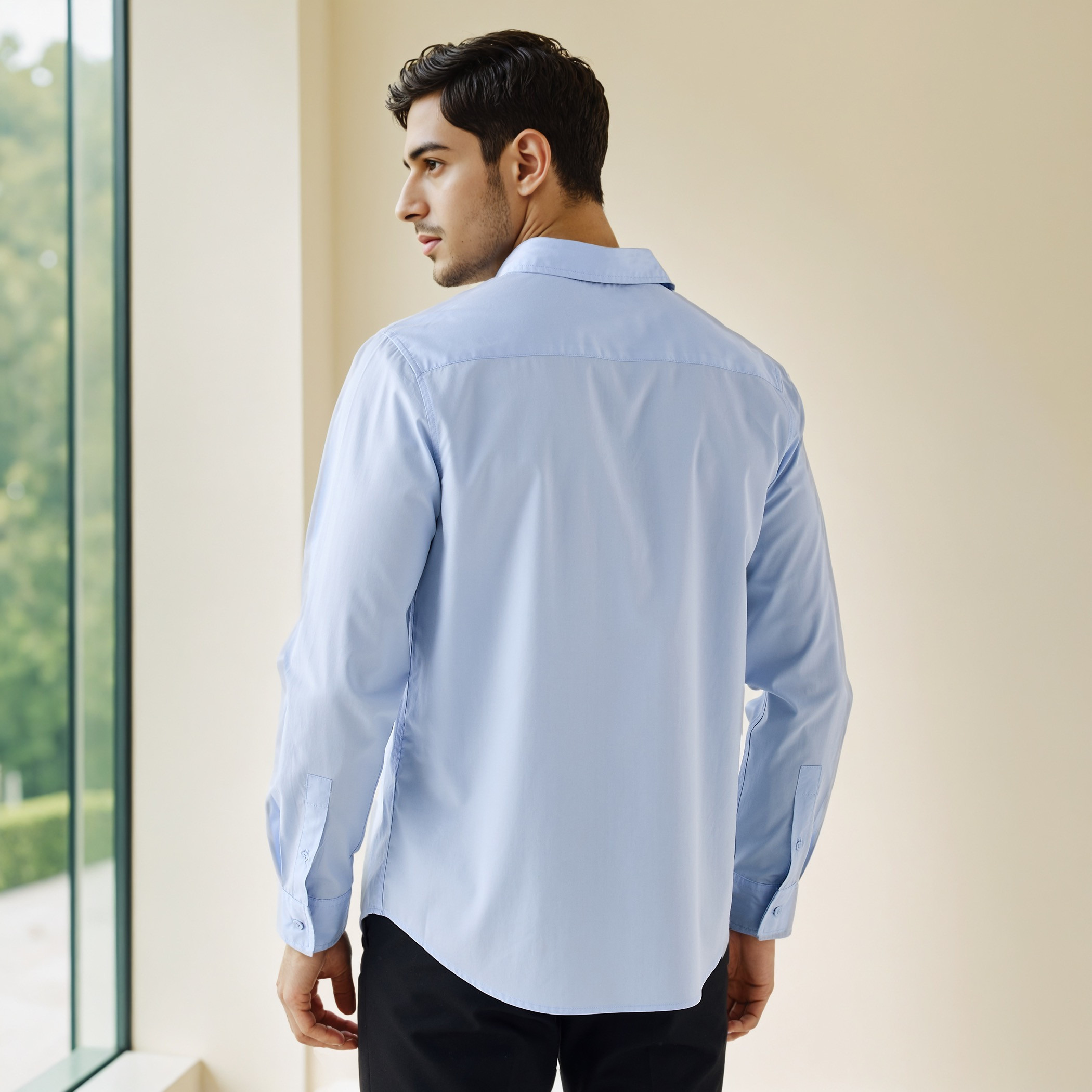 قميص بوبلين بقصة مريحة-men-clothing-shirts-image-3
