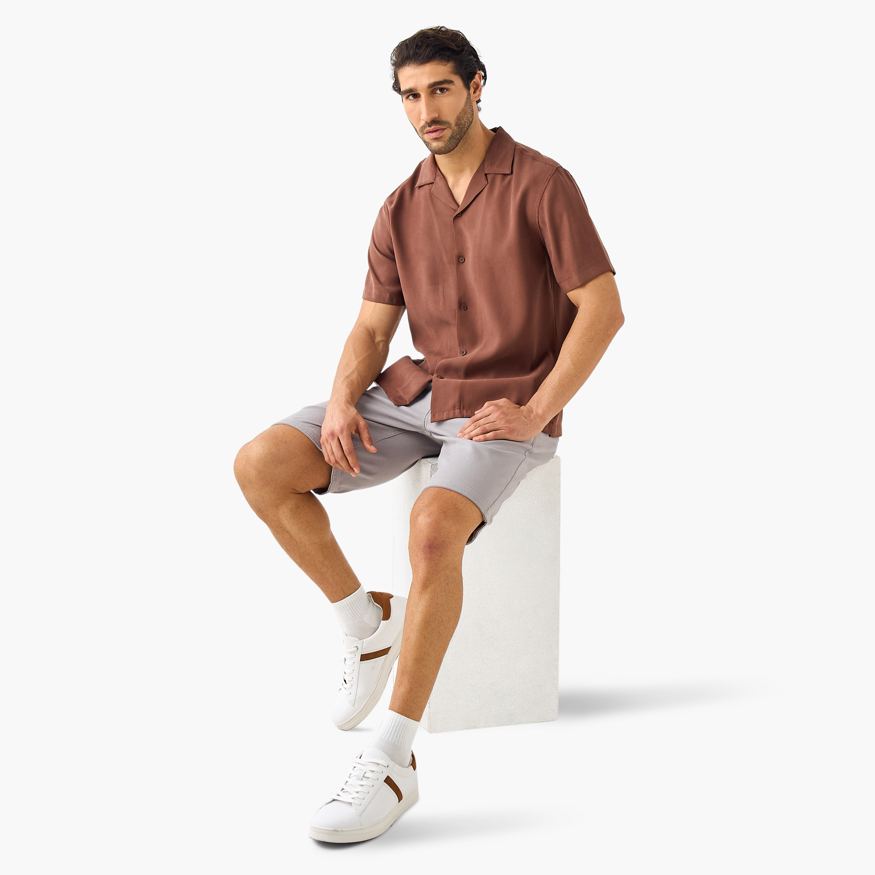 Relaxed Fit Collared Resort Shirt-men-clothing-shirts-image-2