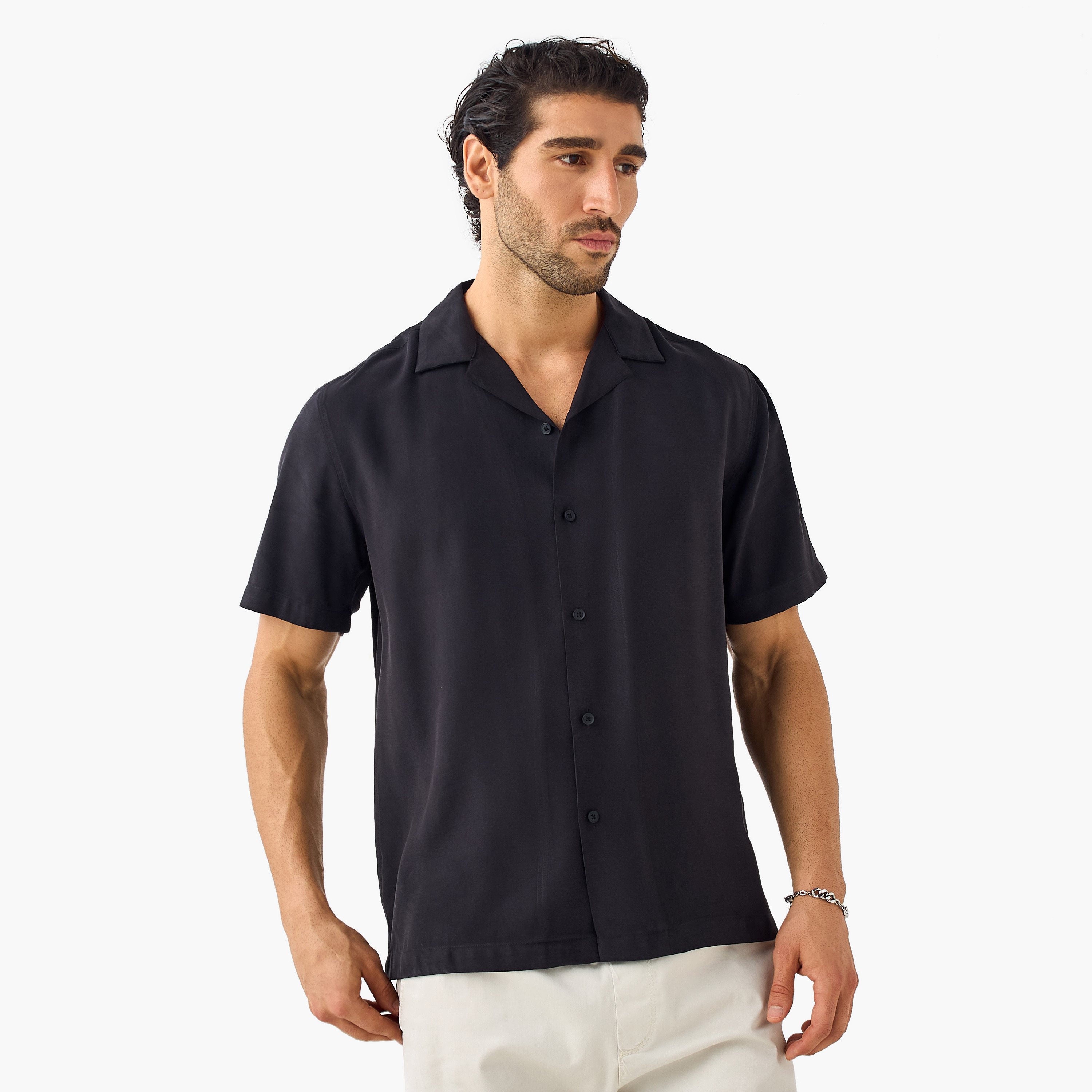 Relaxed Fit Collared Resort Shirt-men-clothing-shirts-image-1