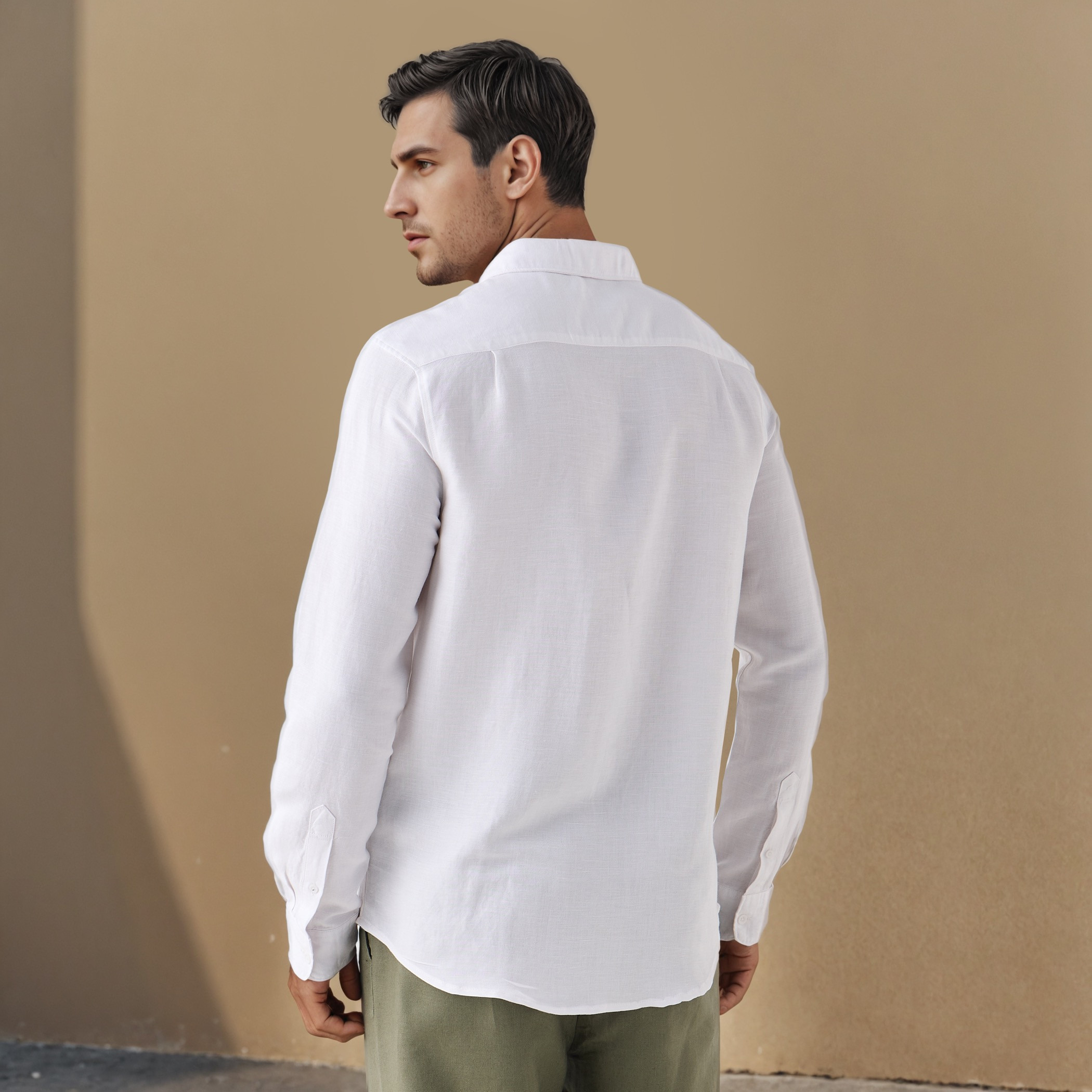 Regular Fit Linen Blend Shirt-men-clothing-shirts-image-3