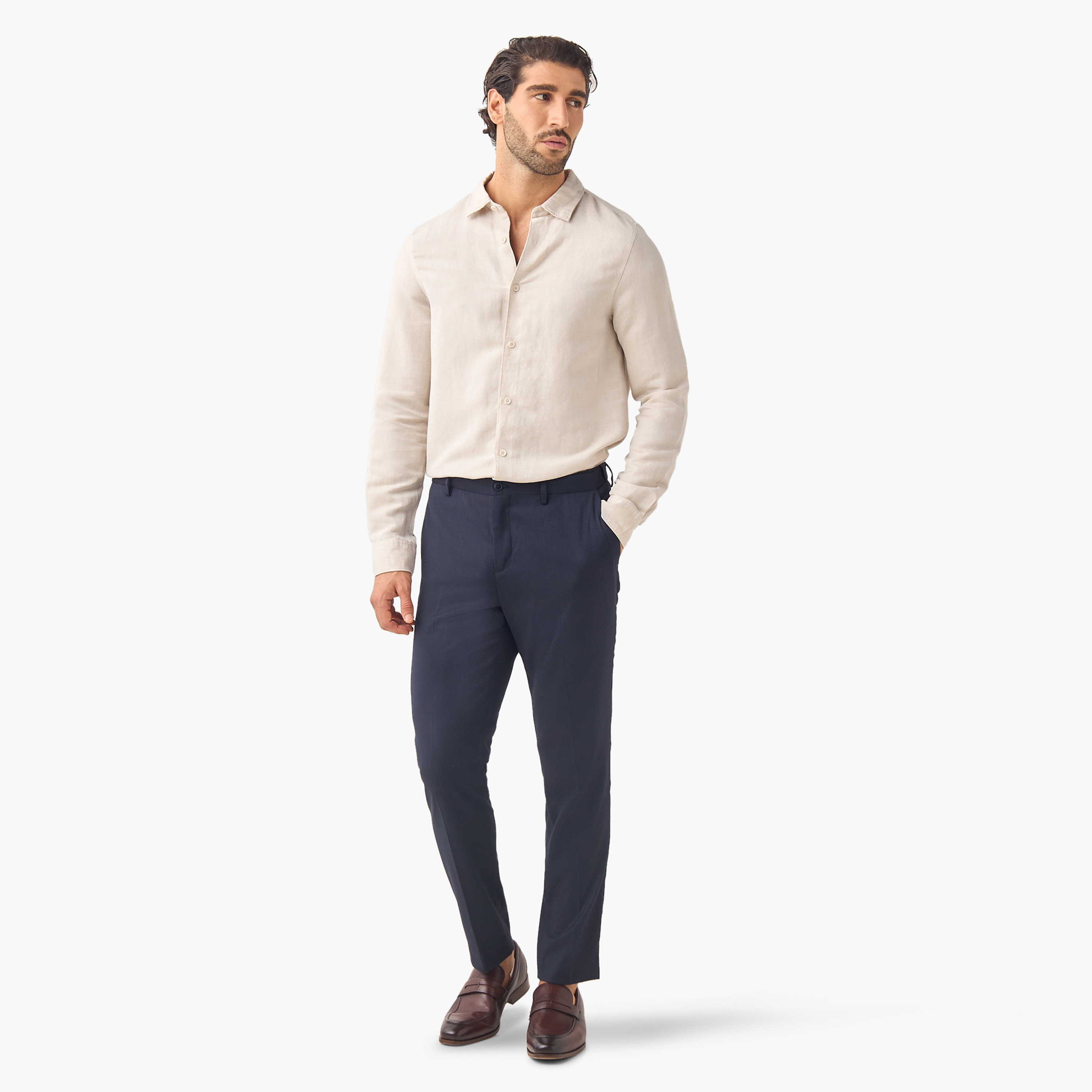 Regular Fit Linen Blend Shirt-men-clothing-shirts-image-2
