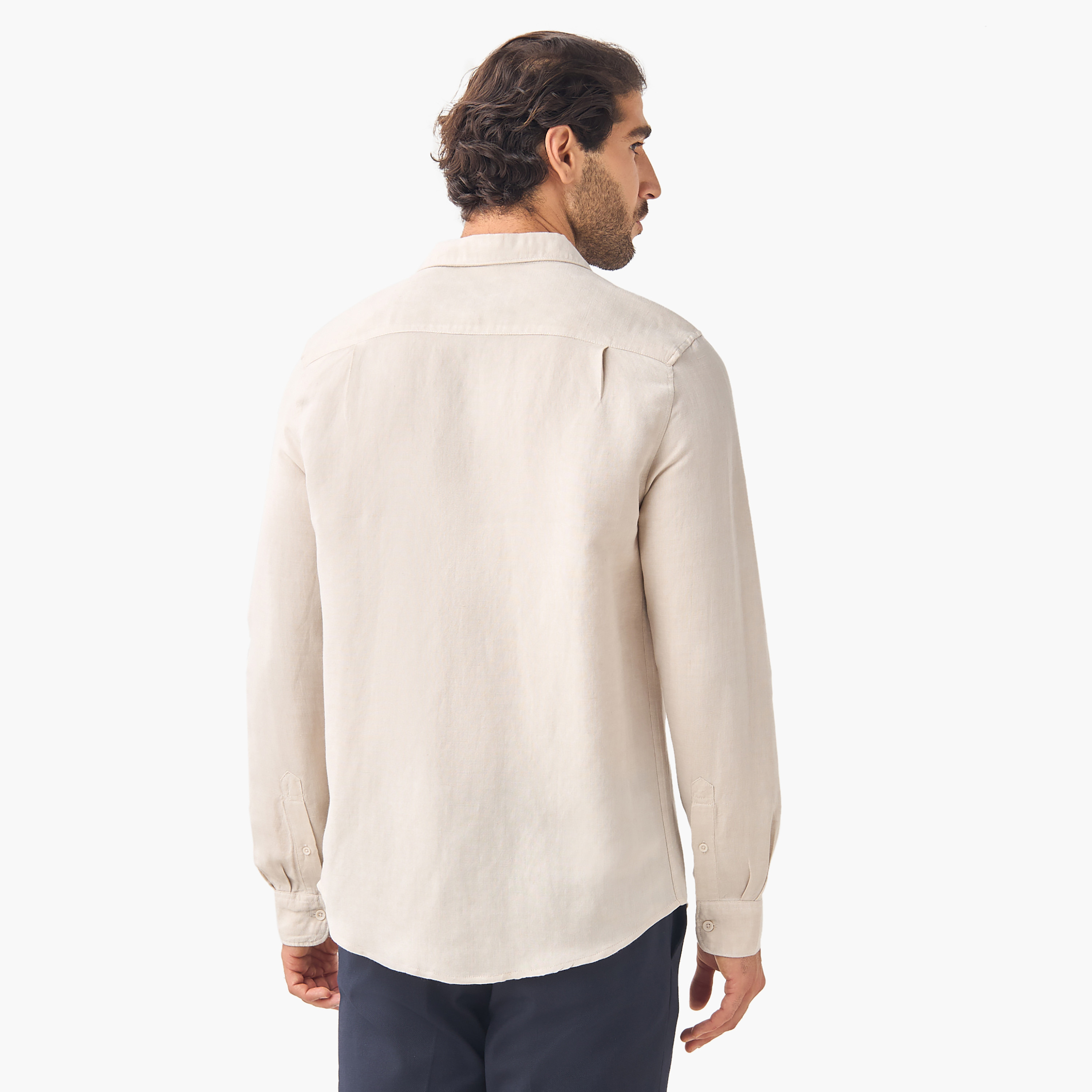 Regular Fit Linen Blend Shirt-men-clothing-shirts-image-3