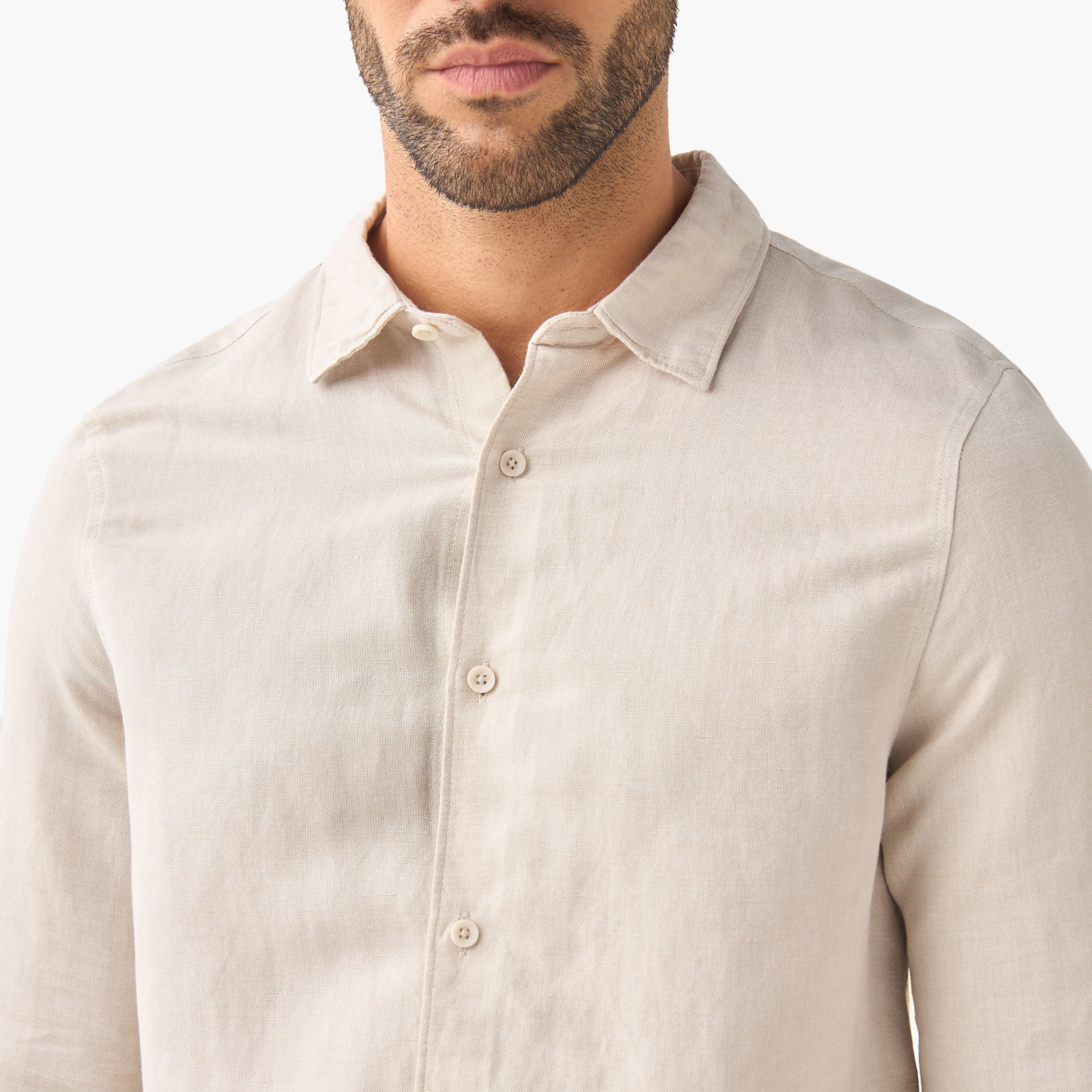 Regular Fit Linen Blend Shirt-men-clothing-shirts-image-4