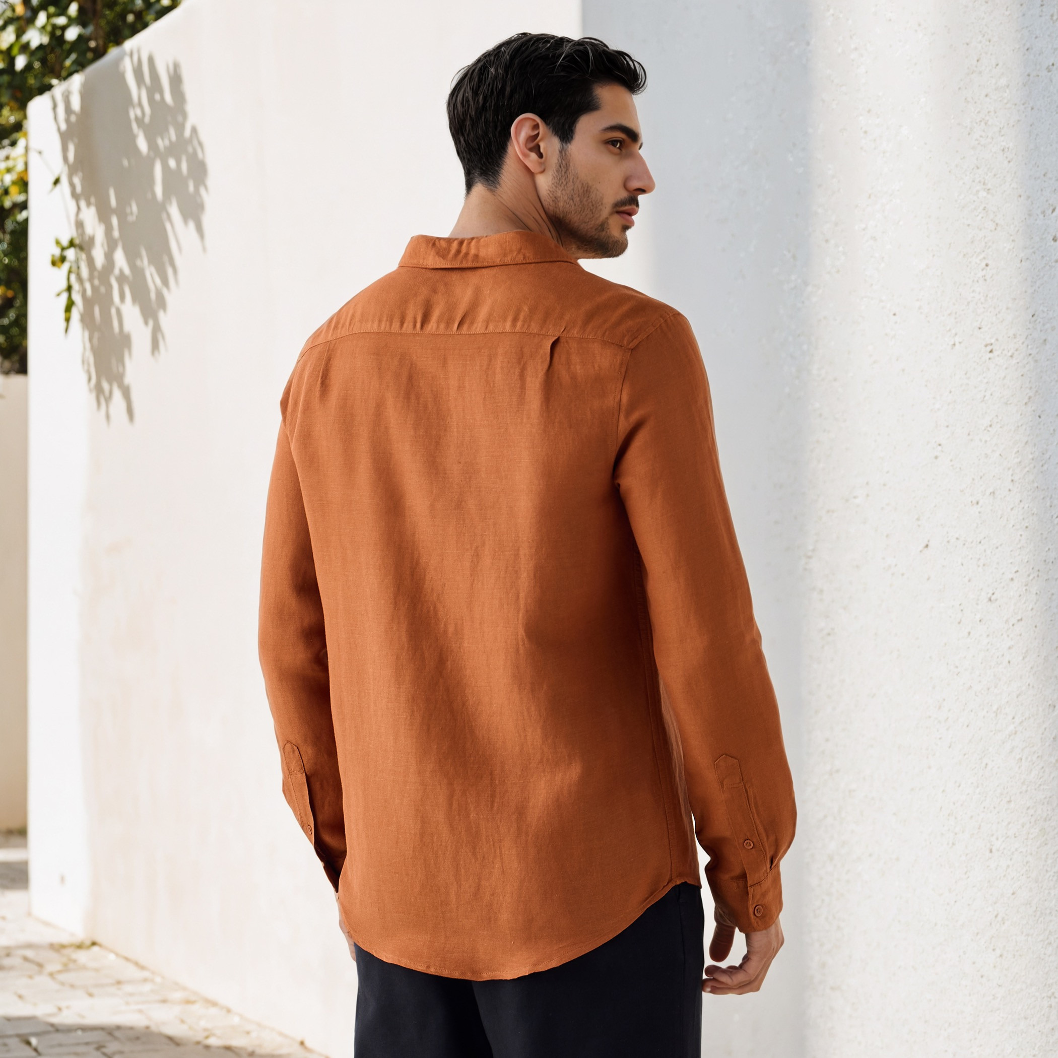 Regular Fit Linen Blend Shirt-men-clothing-shirts-image-3