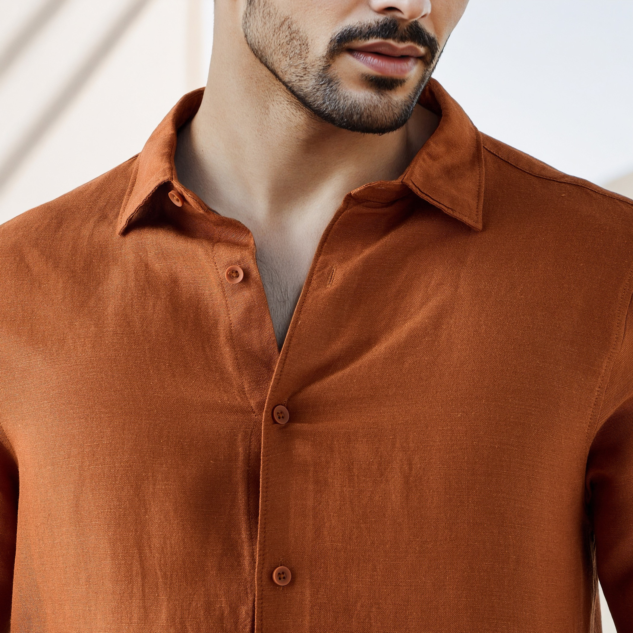 Regular Fit Linen Blend Shirt-men-clothing-shirts-image-4