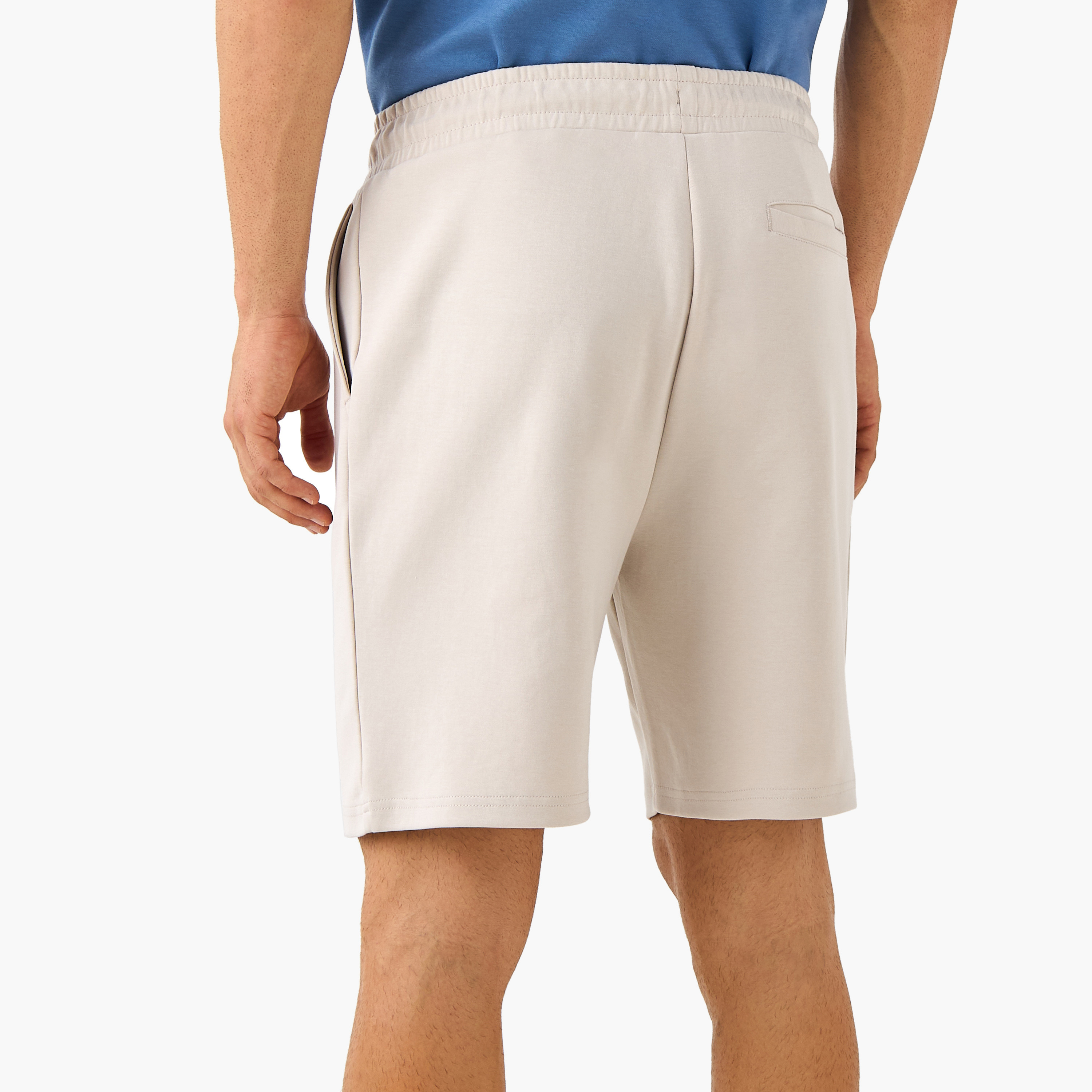 Regular Fit Scuba Flexi Waist Shorts with Pockets-men-clothing-bottoms-shorts-image-3