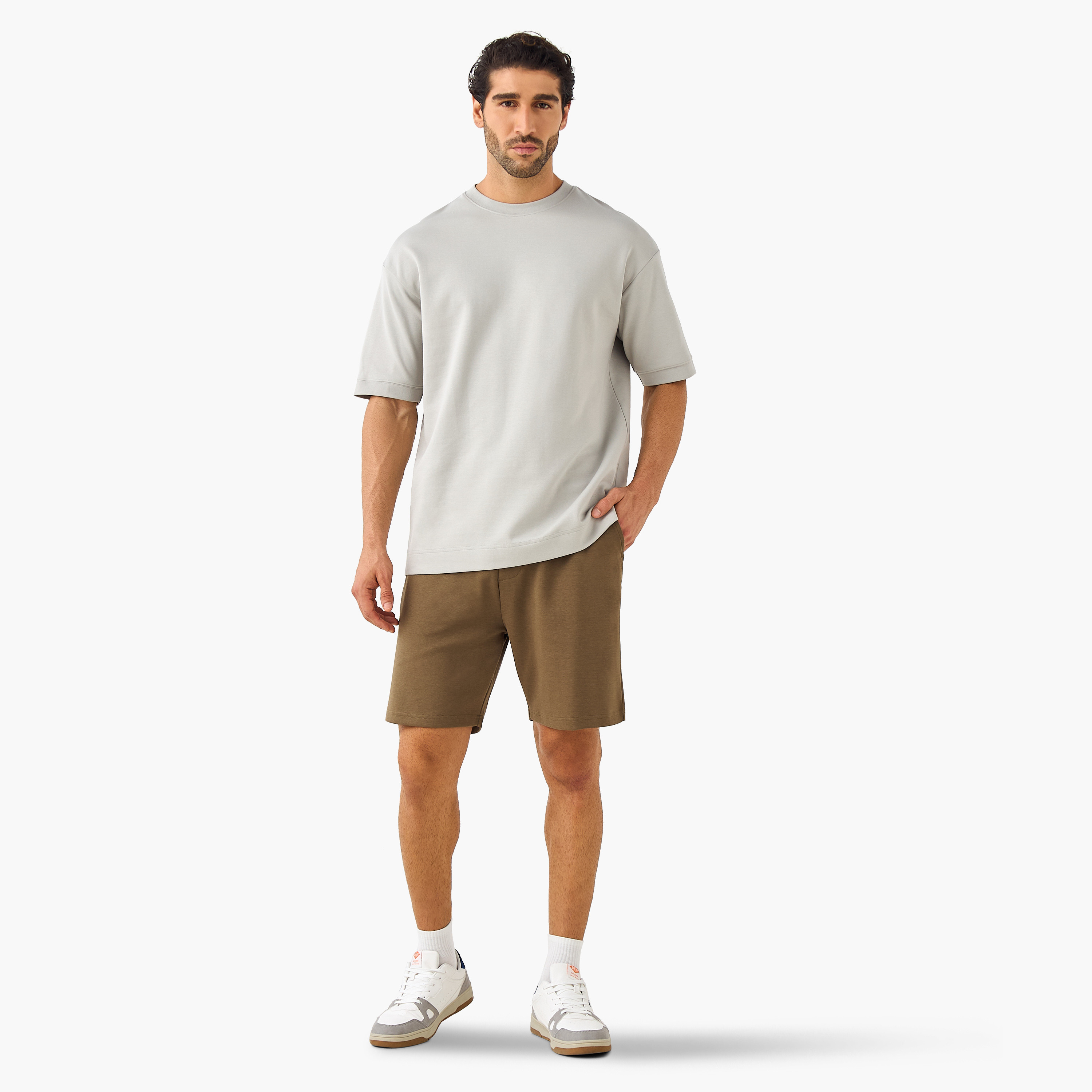 Regular Fit Scuba Flexi Waist Shorts with Pockets-men-clothing-bottoms-shorts-image-2