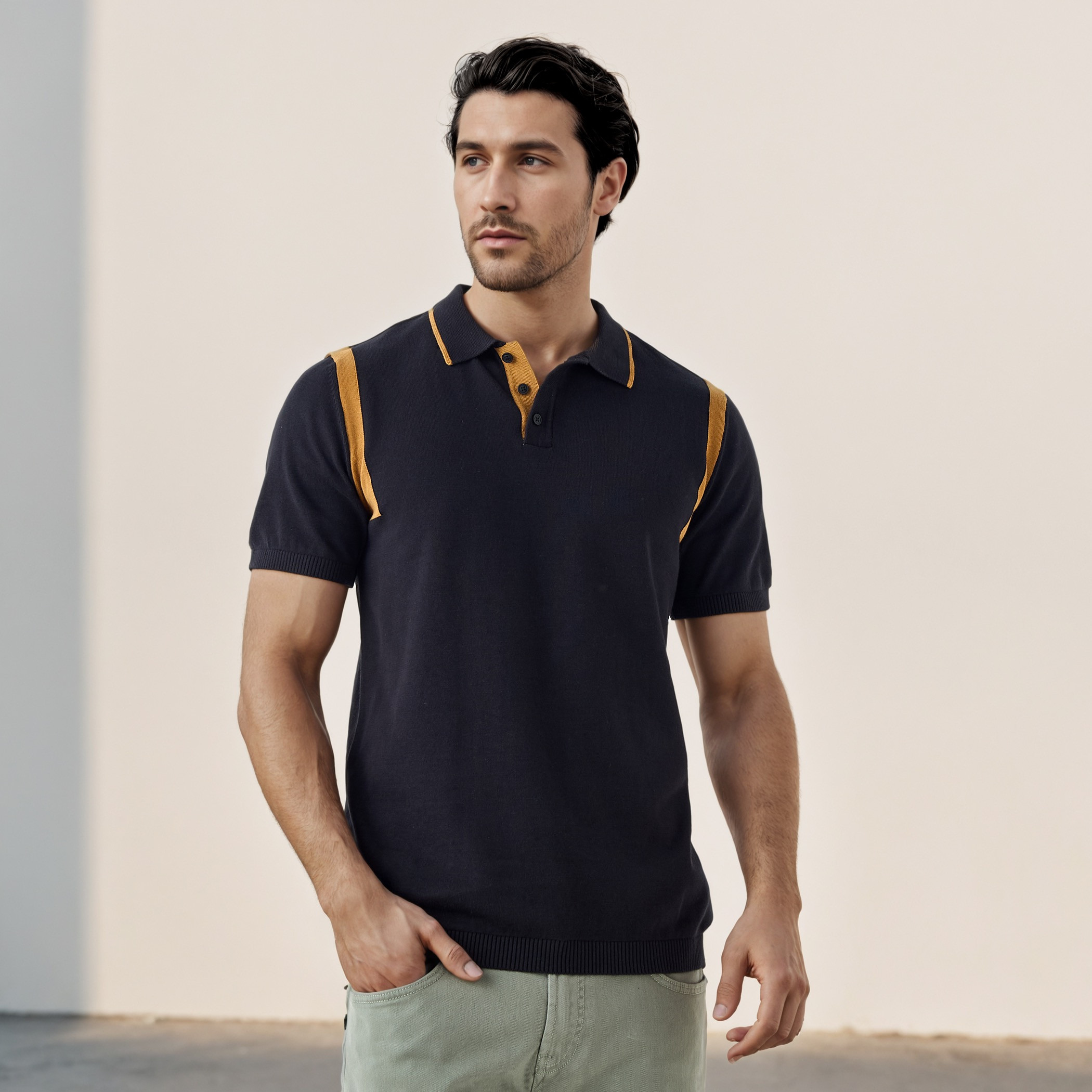 Panelled Polo T-shirt-men-clothing-tshirtsandpolos-polos-image-1