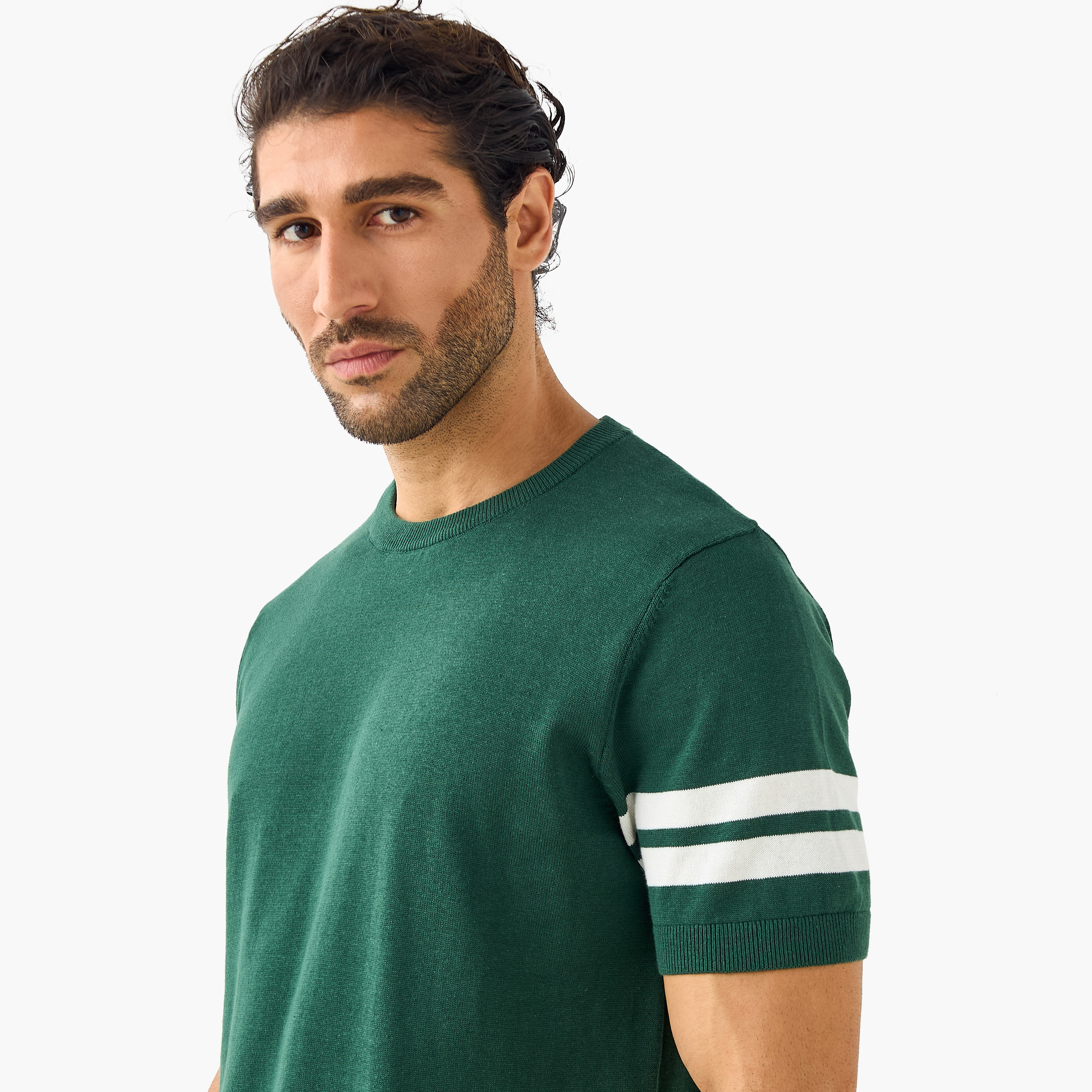 Stripe Detail Crew Neck T-shirt-men-clothing-tshirtsandpolos-tshirts-image-4
