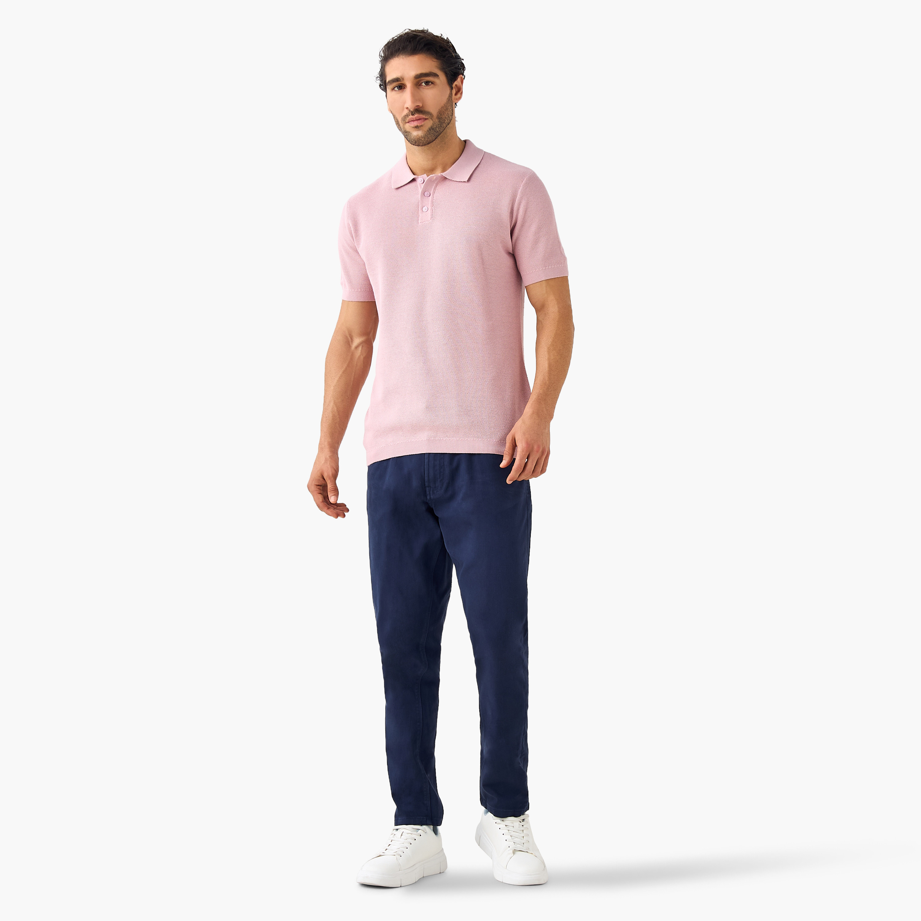 Herringbone Textured Polo T-shirt-men-clothing-tshirtsandpolos-polos-image-2