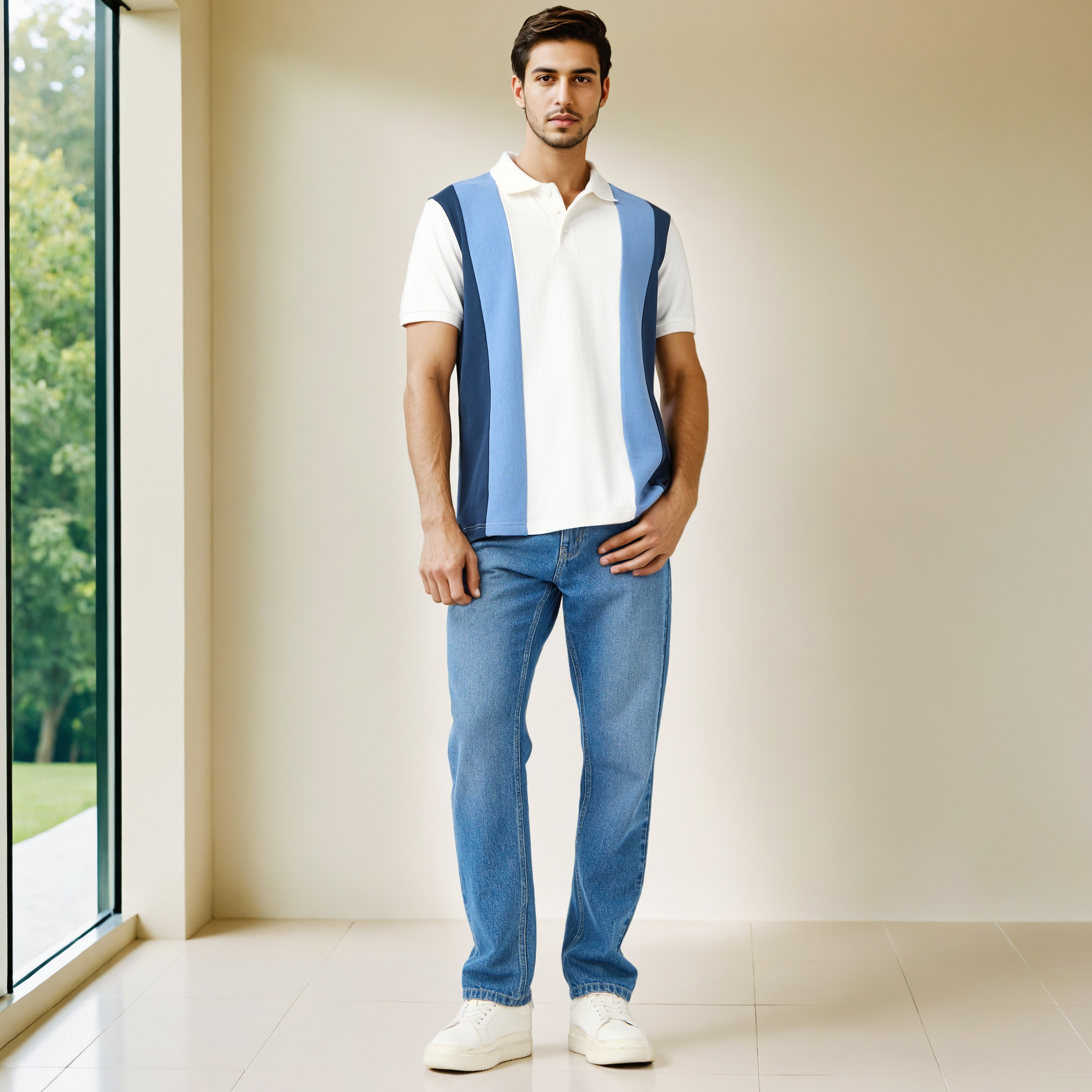 Colourblock Polo T-shirt-men-clothing-tshirtsandpolos-polos-image-2