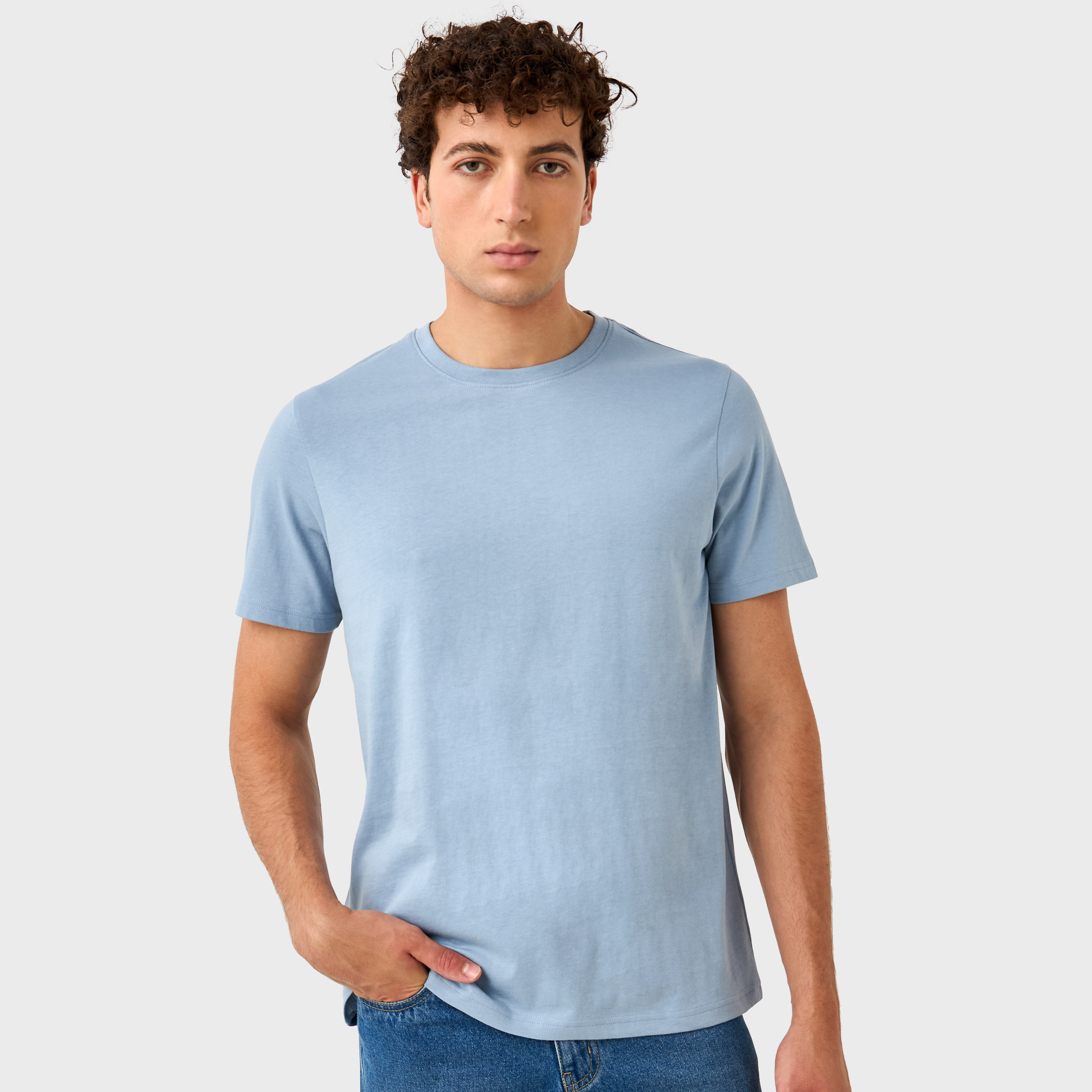 Regular Fit Crew Neck T-shirt with Short Sleeves-men-clothing-tshirtsandpolos-tshirts-image-1
