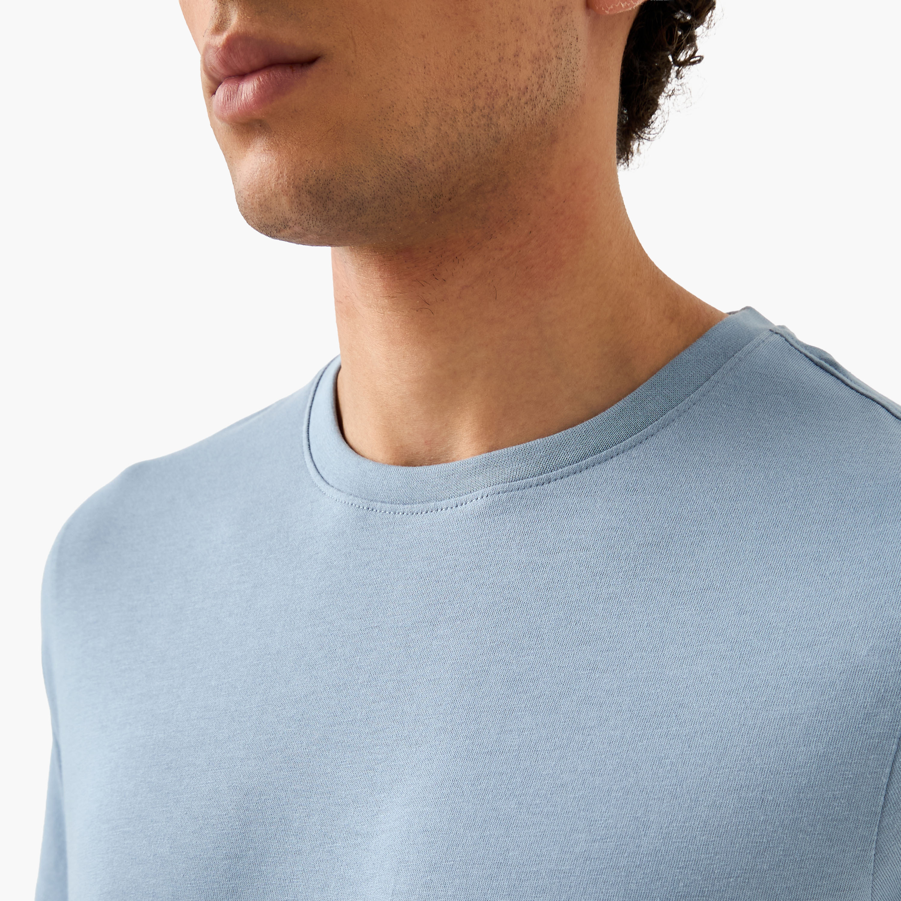 Regular Fit Crew Neck T-shirt with Short Sleeves-men-clothing-tshirtsandpolos-tshirts-image-4