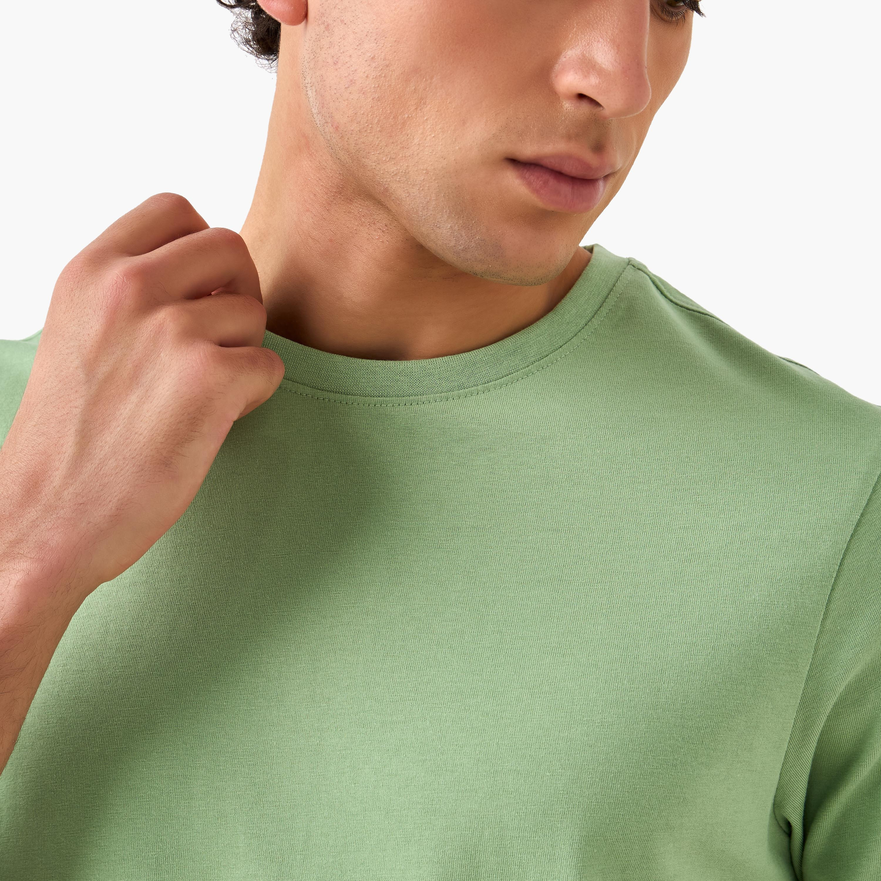Regular Fit Crew Neck T-shirt with Short Sleeves-men-clothing-tshirtsandpolos-tshirts-image-14