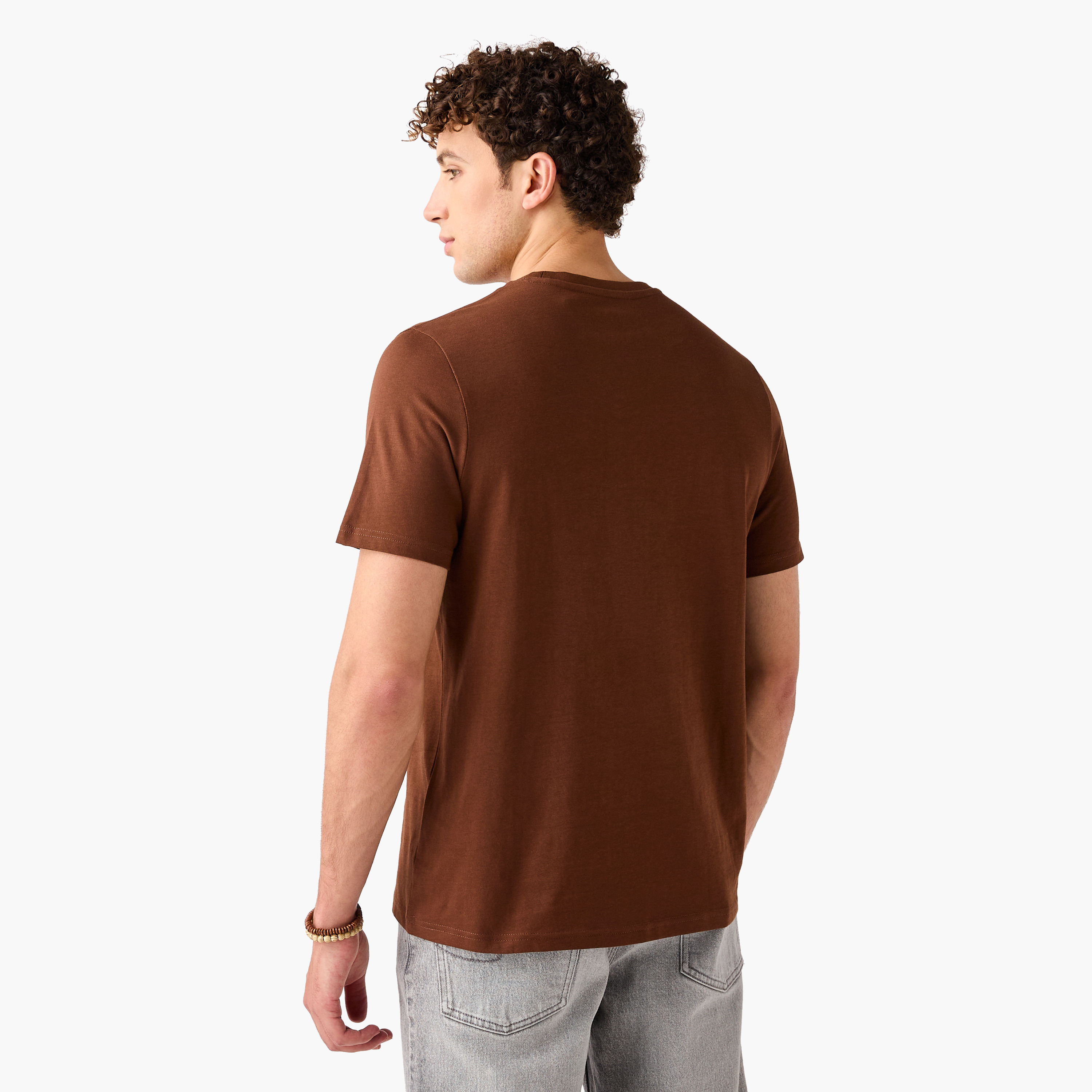 Regular Fit Crew Neck T-shirt with Short Sleeves-men-clothing-tshirtsandpolos-tshirts-image-3