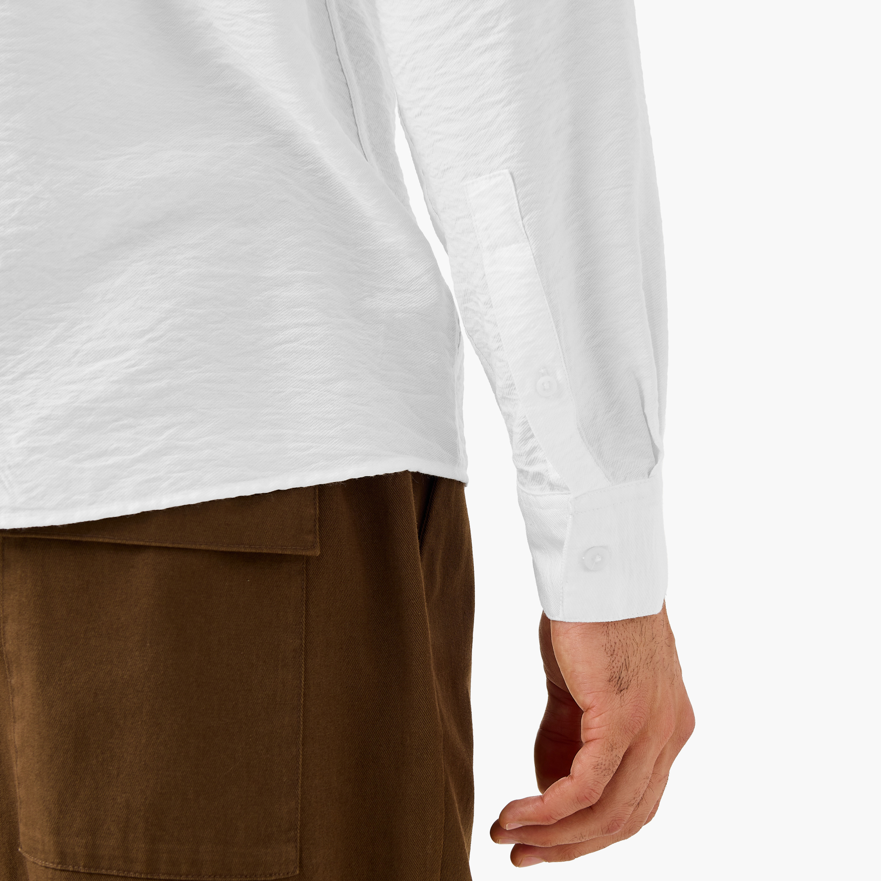 Regular Fit Crinkle Textured Collared Shirt-men-clothing-shirts-image-5