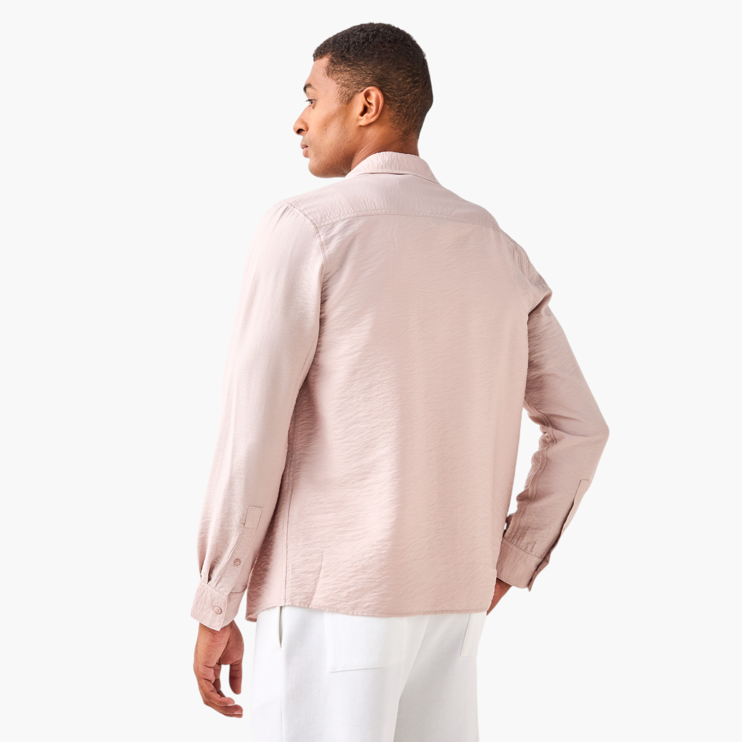 قميص مجعّد بارز الملمس بياقة عادية وقصّة عادية-men-clothing-shirts-image-3
