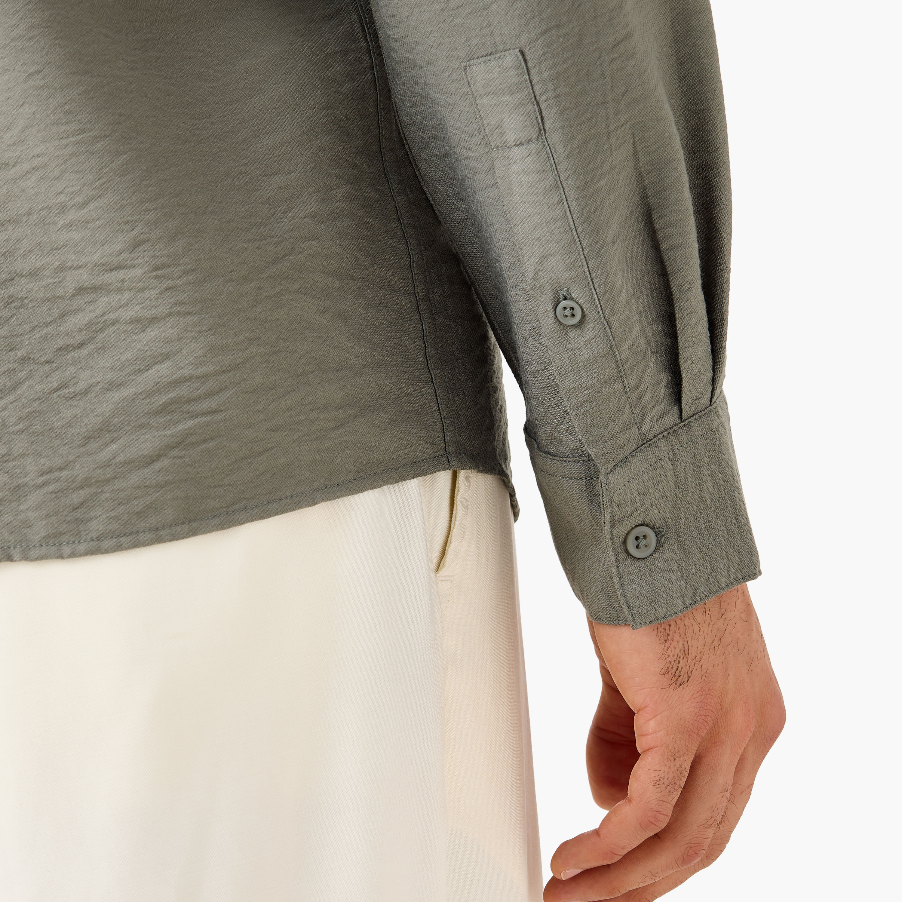 Regular Fit Crinkle Textured Collared Shirt-men-clothing-shirts-image-4
