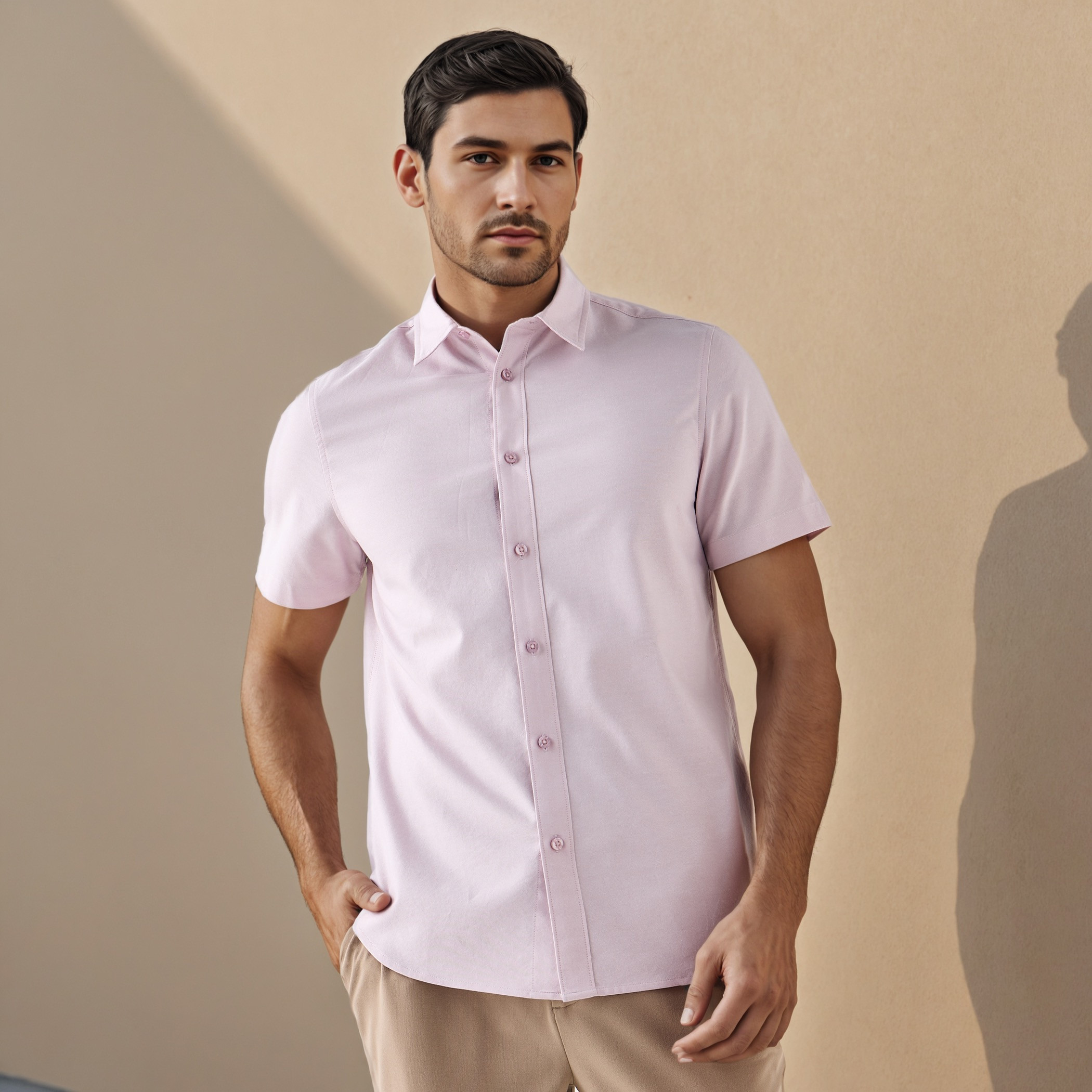 Regular Fit Collared Oxford Shirt-men-clothing-shirts-image-1
