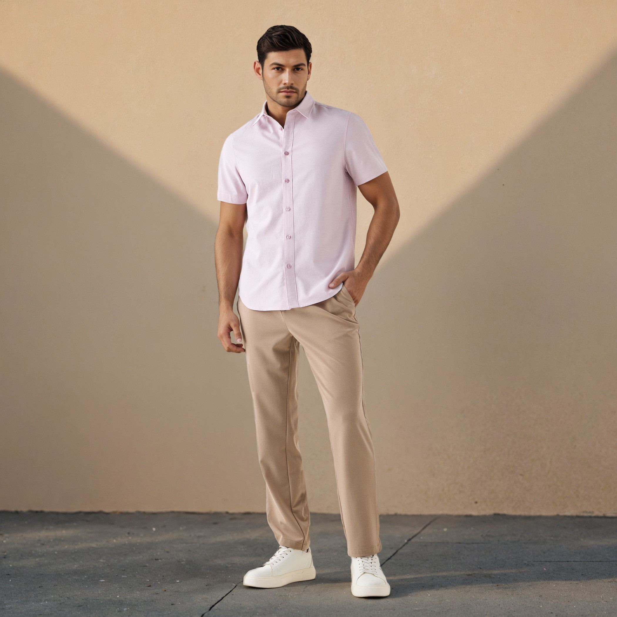 Regular Fit Collared Oxford Shirt-men-clothing-shirts-image-2