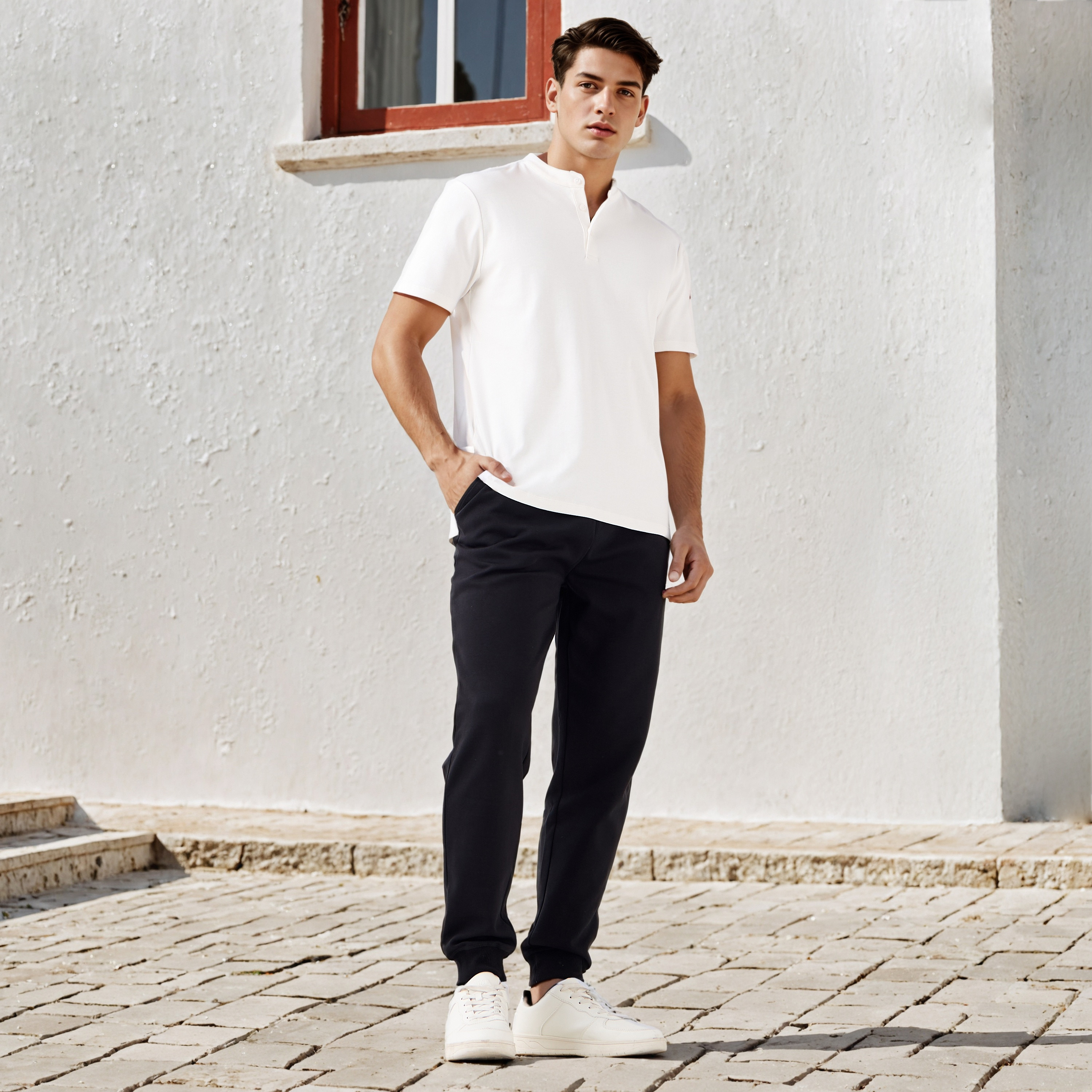 Regular Fit Flexi Waist Joggers with Pockets-men-clothing-bottoms-joggers-image-2