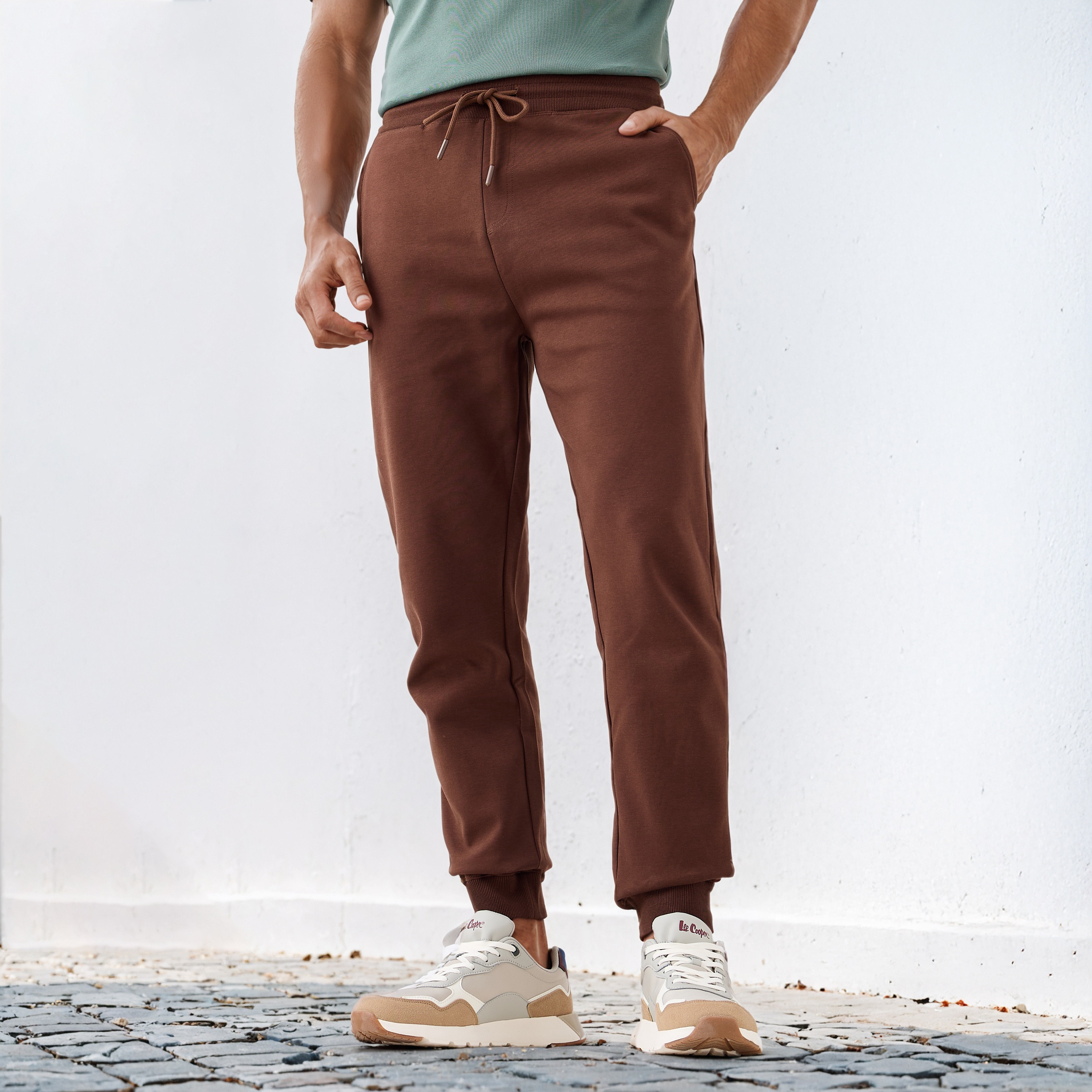 Regular Fit Flexi Waist Joggers with Pockets-men-clothing-bottoms-joggers-image-1