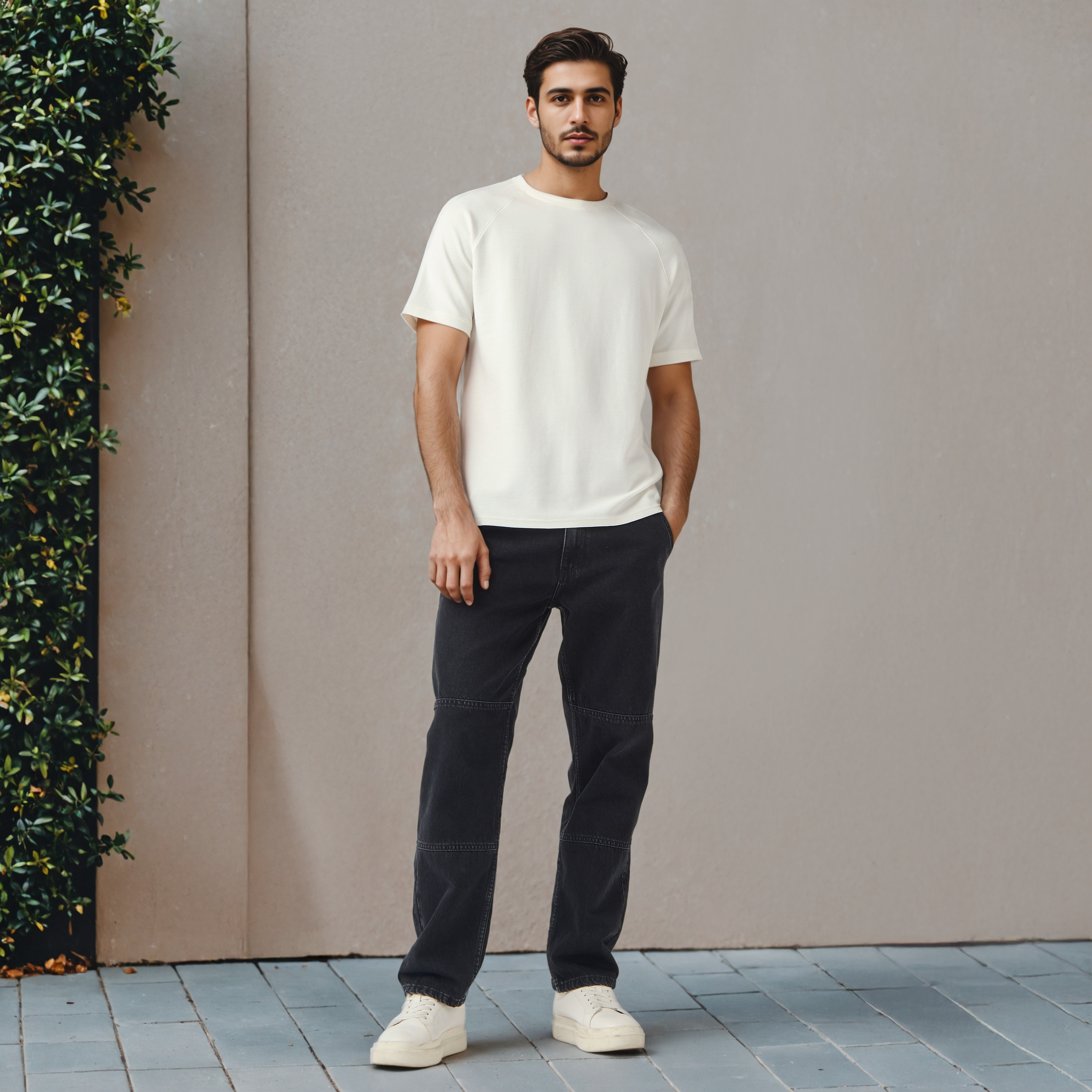 تيشيرت بأكمام راجلان بارز الملمس-men-clothing-tshirtsandpolos-tshirts-image-2