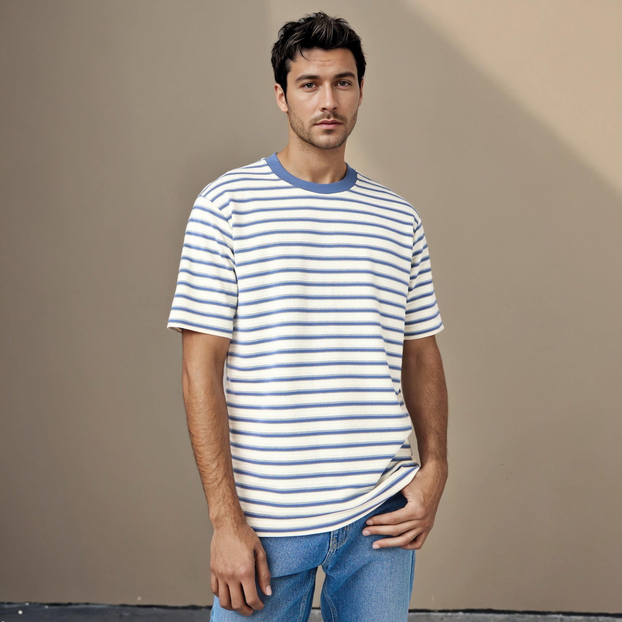 Striped Crew Neck Ottoman T-shirt-men-clothing-tshirtsandpolos-tshirts-image-1