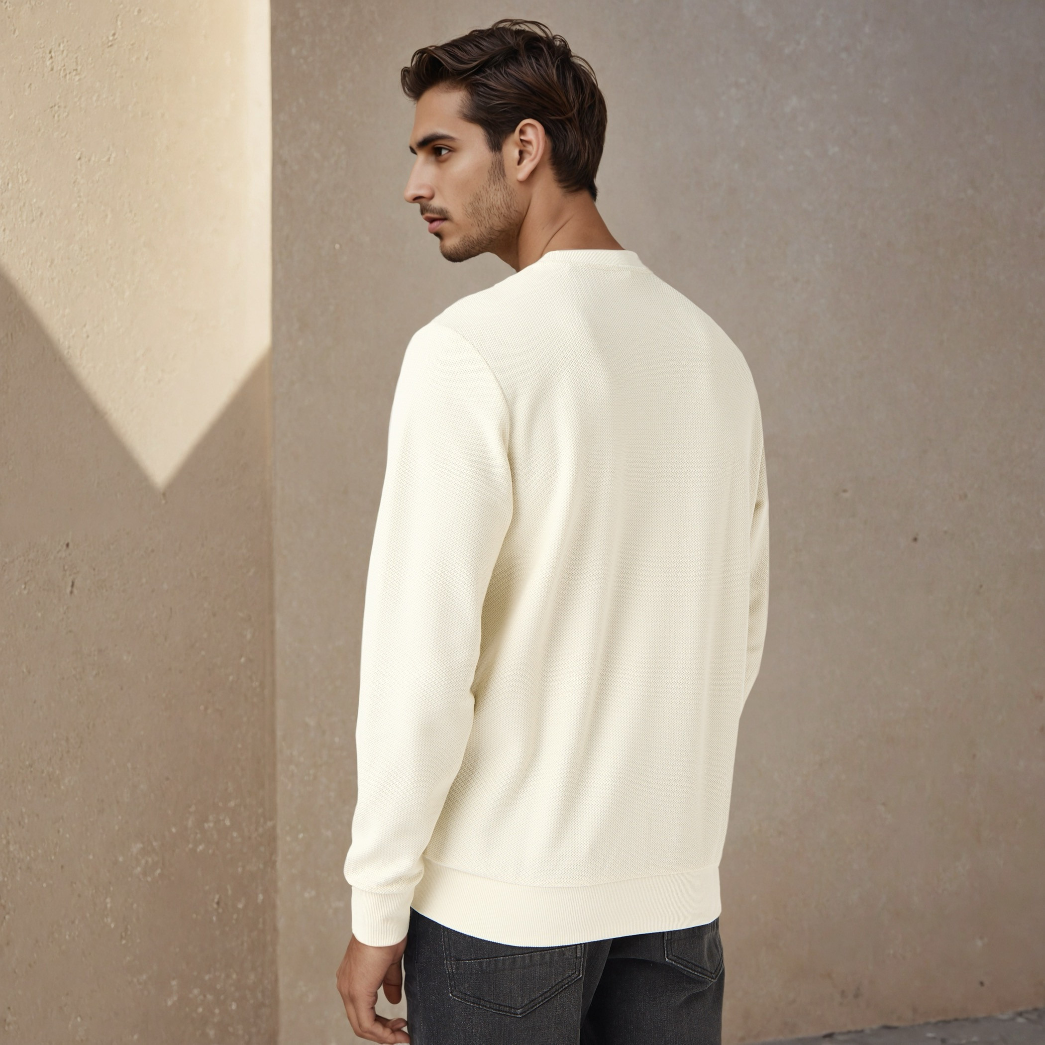 Herringbone Textured Sweatshirt-men-winterwear-hoodiesandsweatshirts-image-3