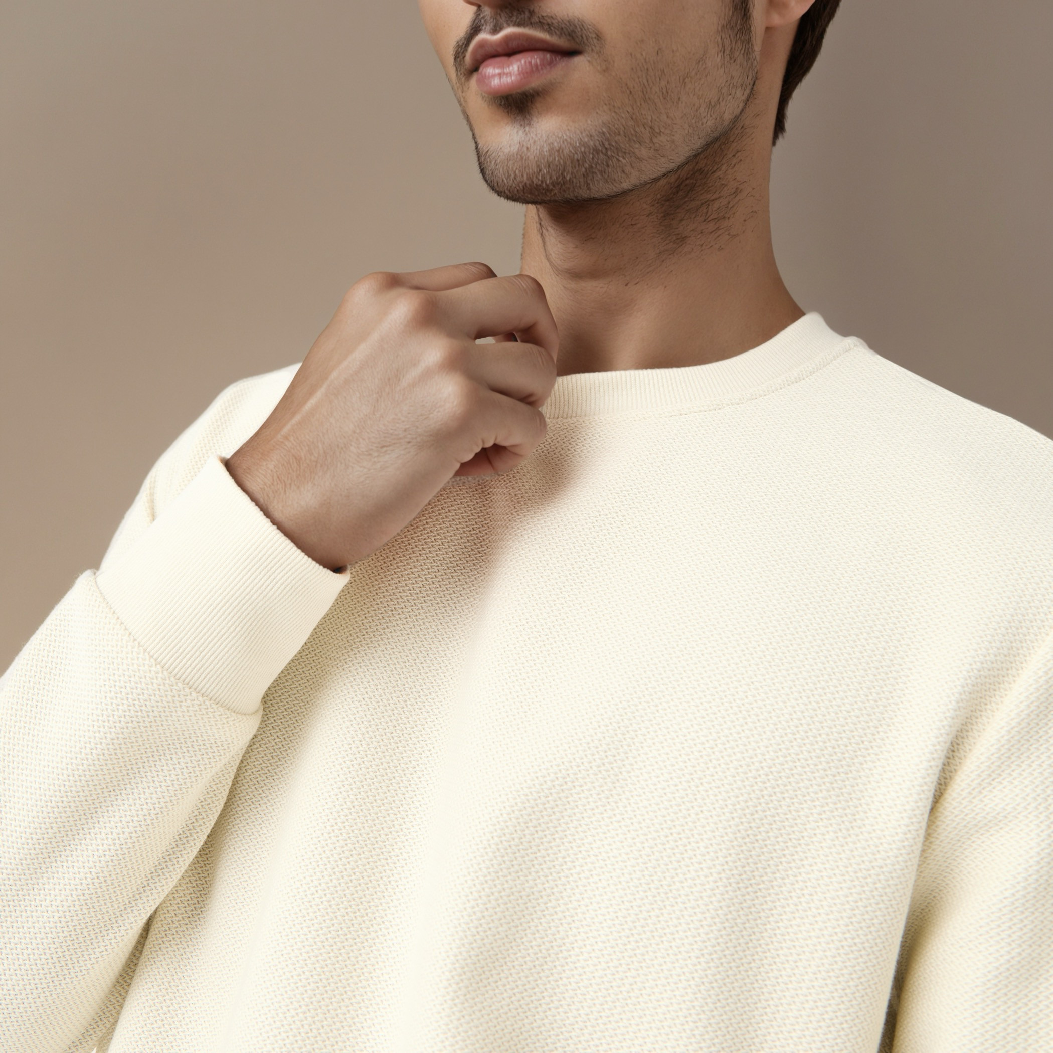 Herringbone Textured Sweatshirt-men-winterwear-hoodiesandsweatshirts-image-4