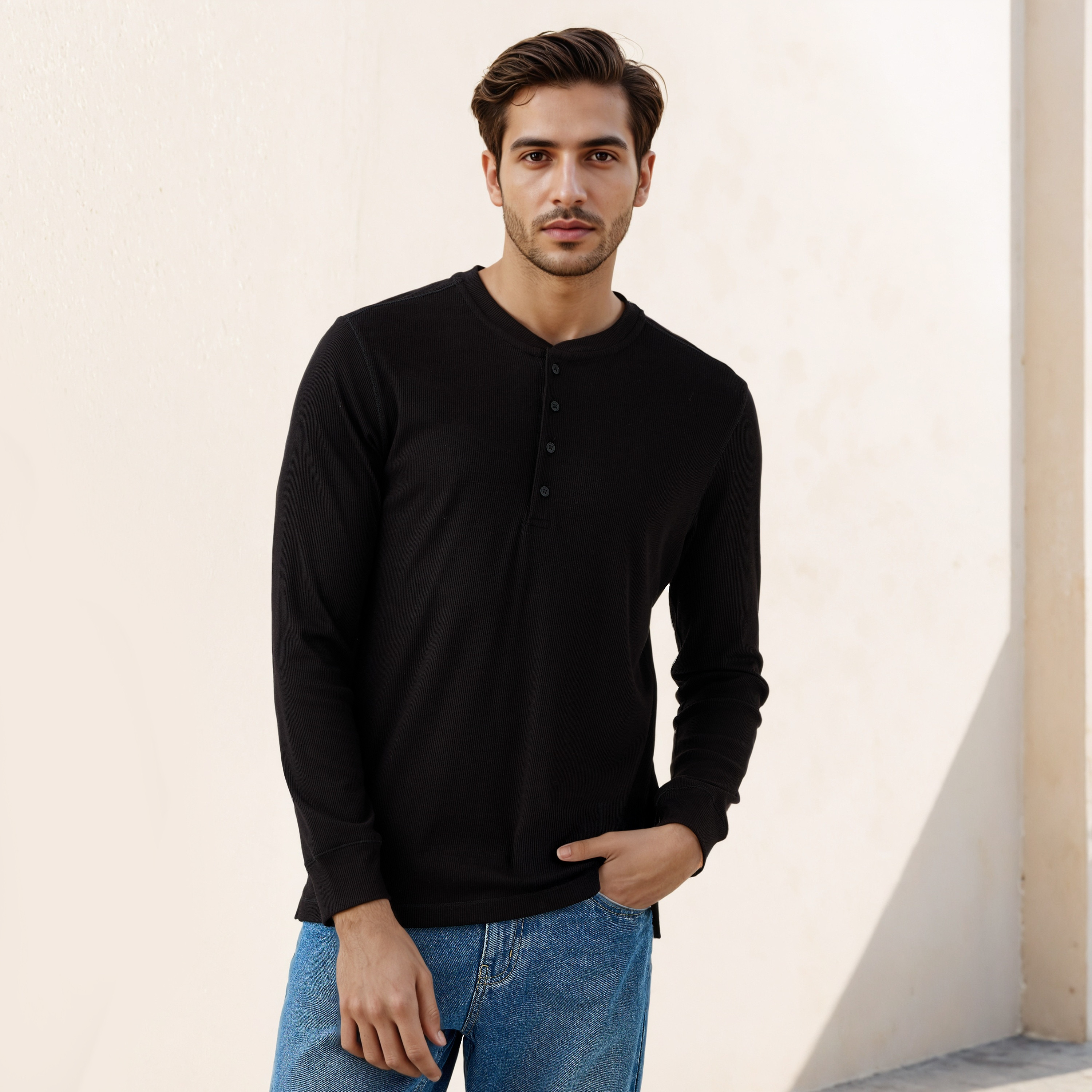 تيشيرت بارز الملمس بقصّة عادية-men-clothing-tshirtsandpolos-tshirts-image-1
