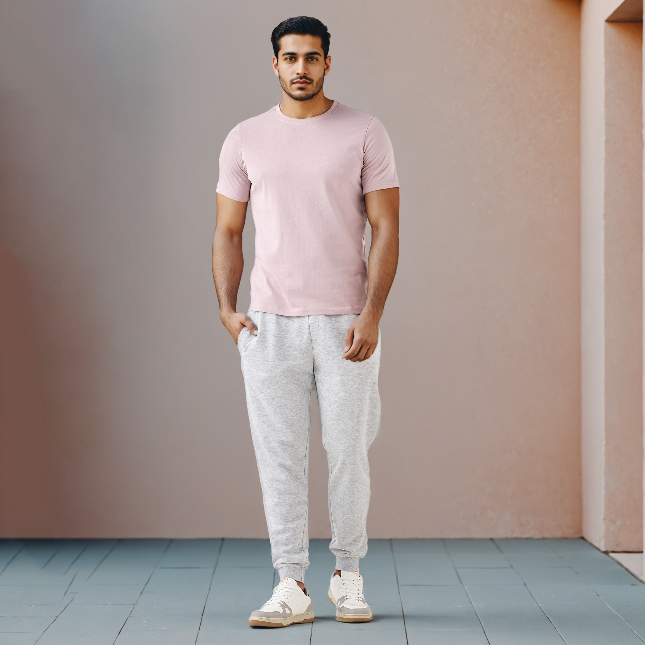 بنطلون رياضي سادة ومريح بجيوب-men-clothing-bottoms-joggers-image-2