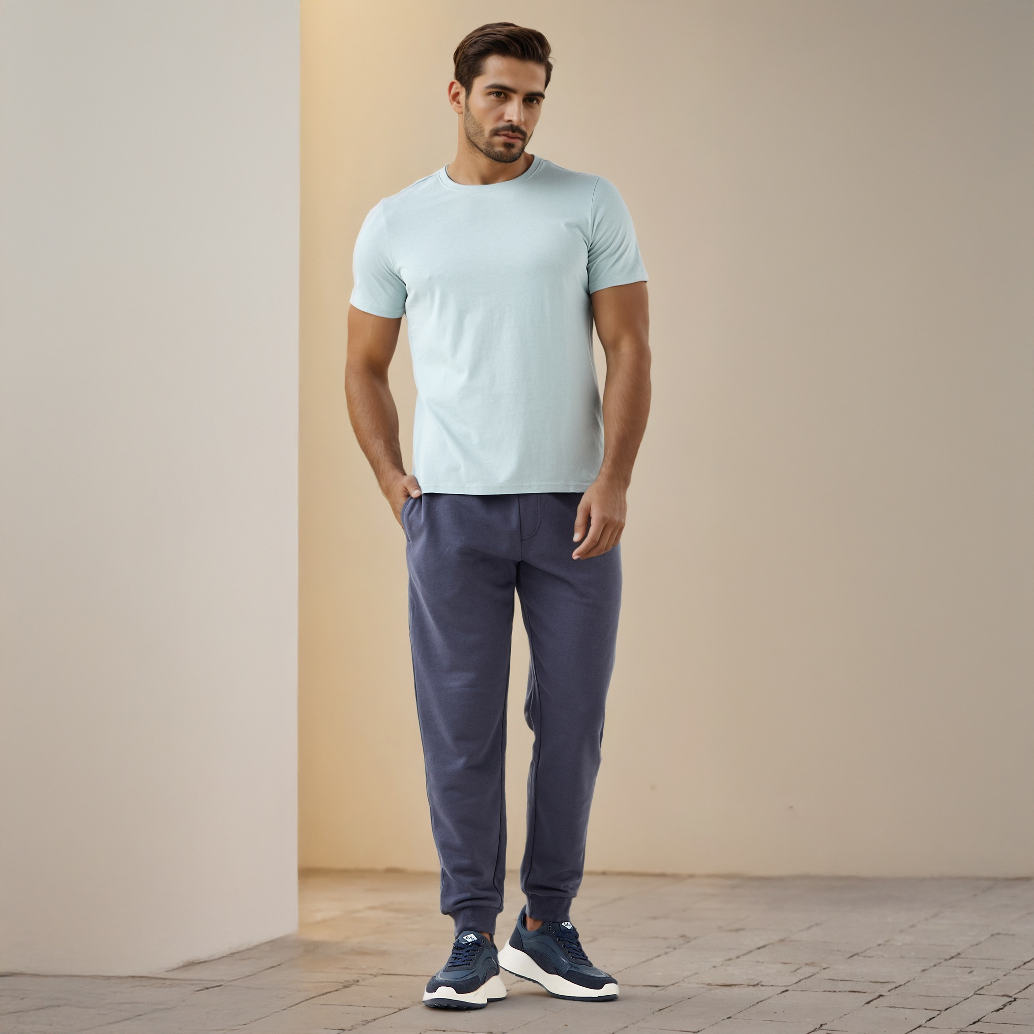 Regular Fit Flexi Waist Joggers with Pockets-men-clothing-bottoms-joggers-image-2