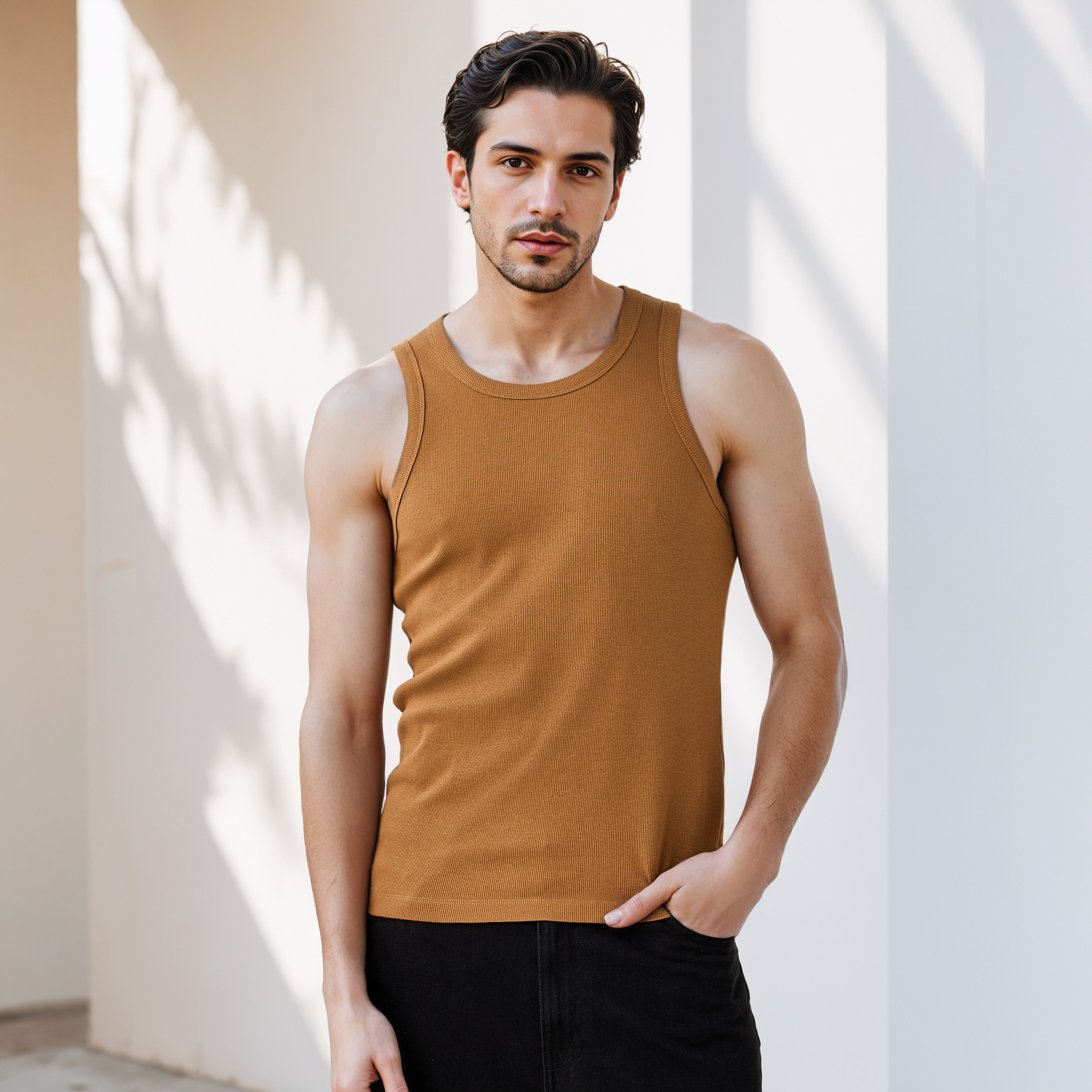 Men Ribbed Cotton Blend Vest-men-clothing-innerwear-vests-image-1