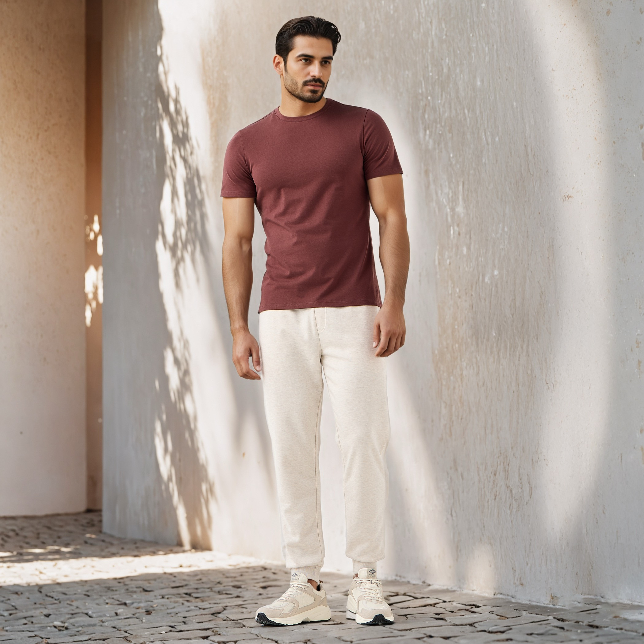 تيشيرت بياقة ضيقة وقصة عادية-men-clothing-tshirtsandpolos-tshirts-image-2