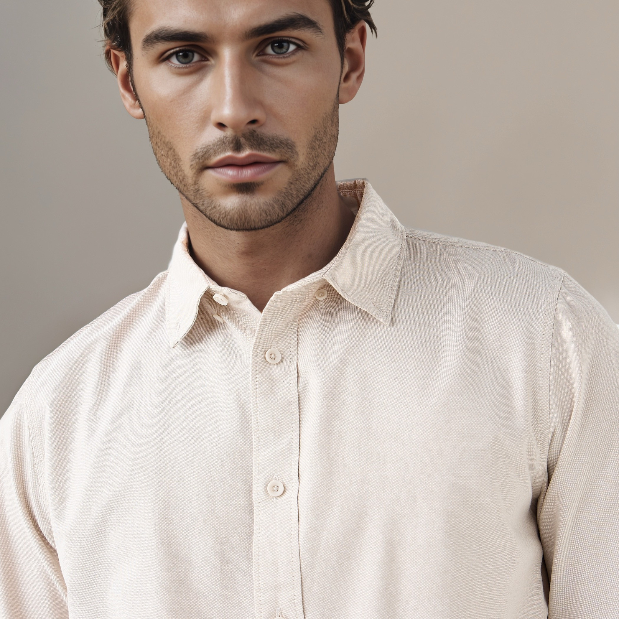 Men's Button Down Collar Long Sleeves Shirt-men-clothing-shirts-image-4