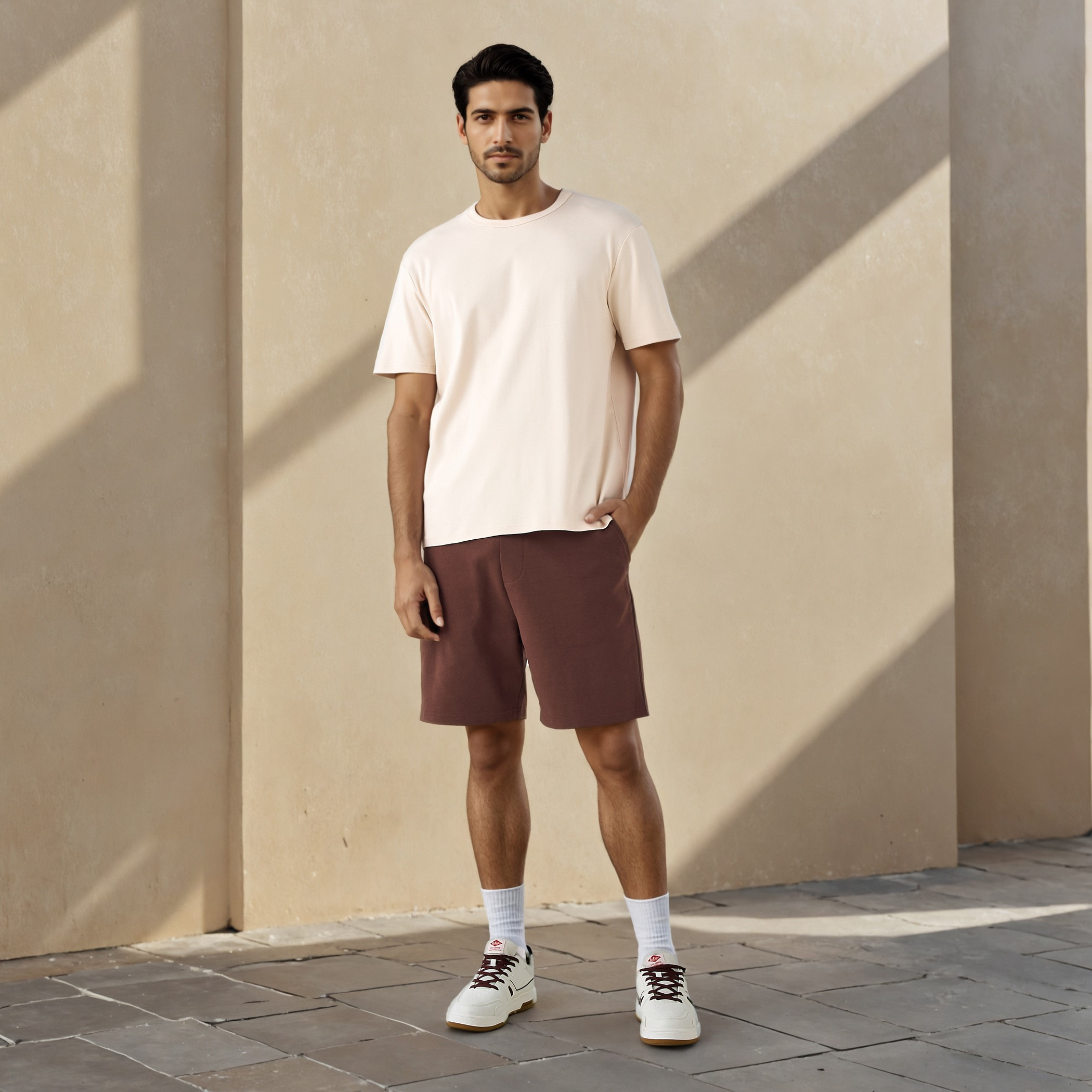 تيشيرت بقصّة مريحة وياقة ضيقة-men-clothing-tshirtsandpolos-tshirts-image-2