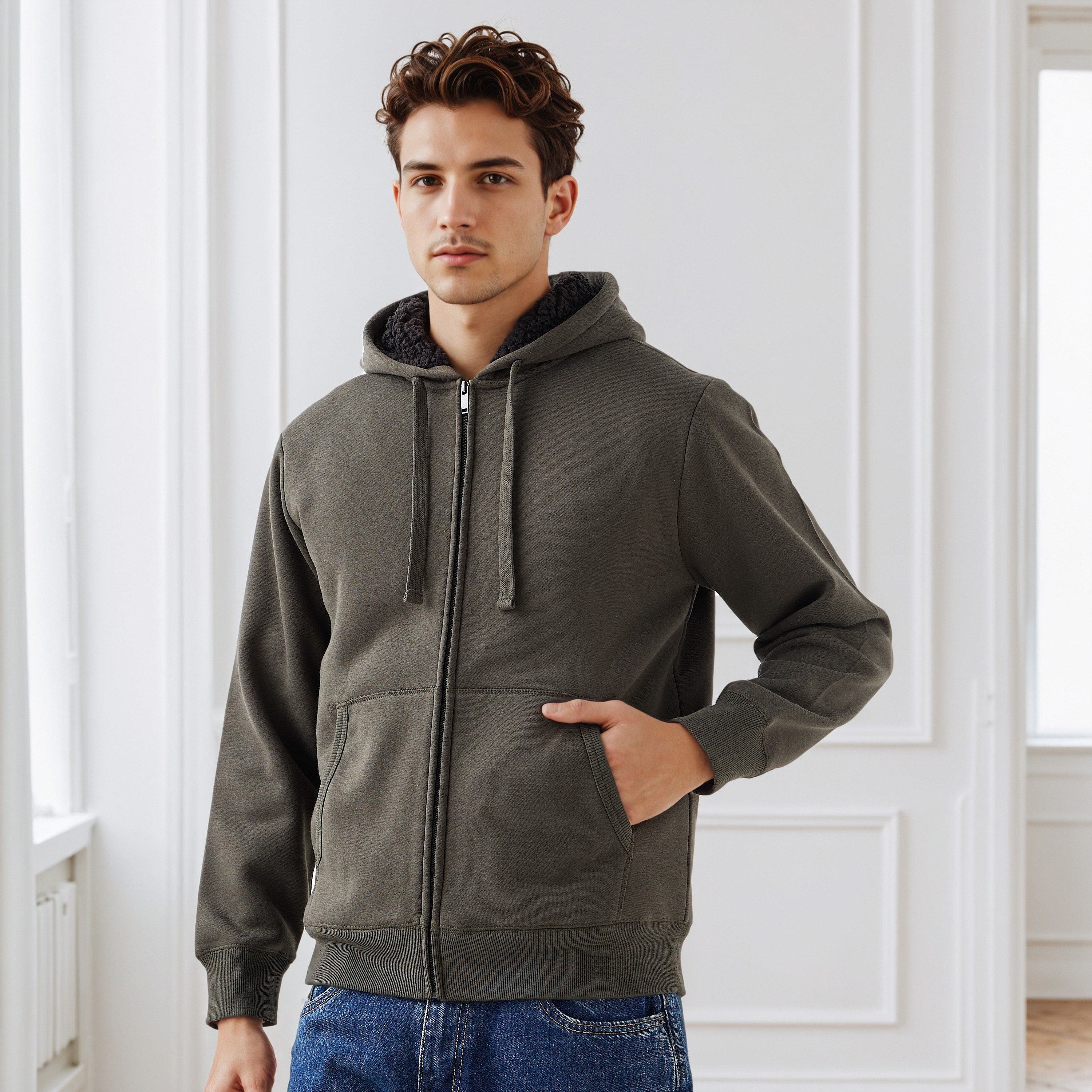 Men Regular Fit Hooded Zipper Jacket-men-clothing-jacketsandblazers-jackets-image-11