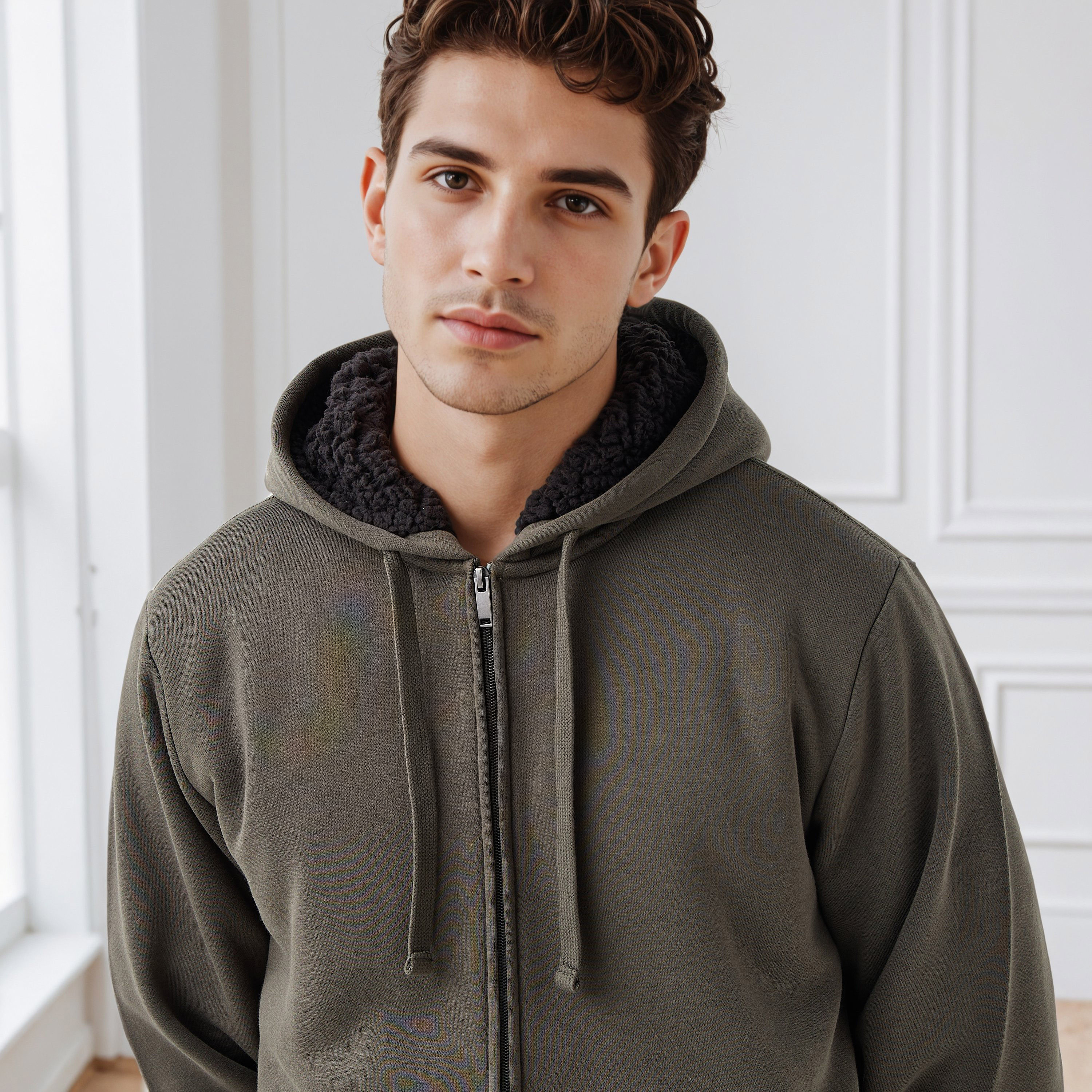 Men Regular Fit Hooded Zipper Jacket-men-clothing-jacketsandblazers-jackets-image-4