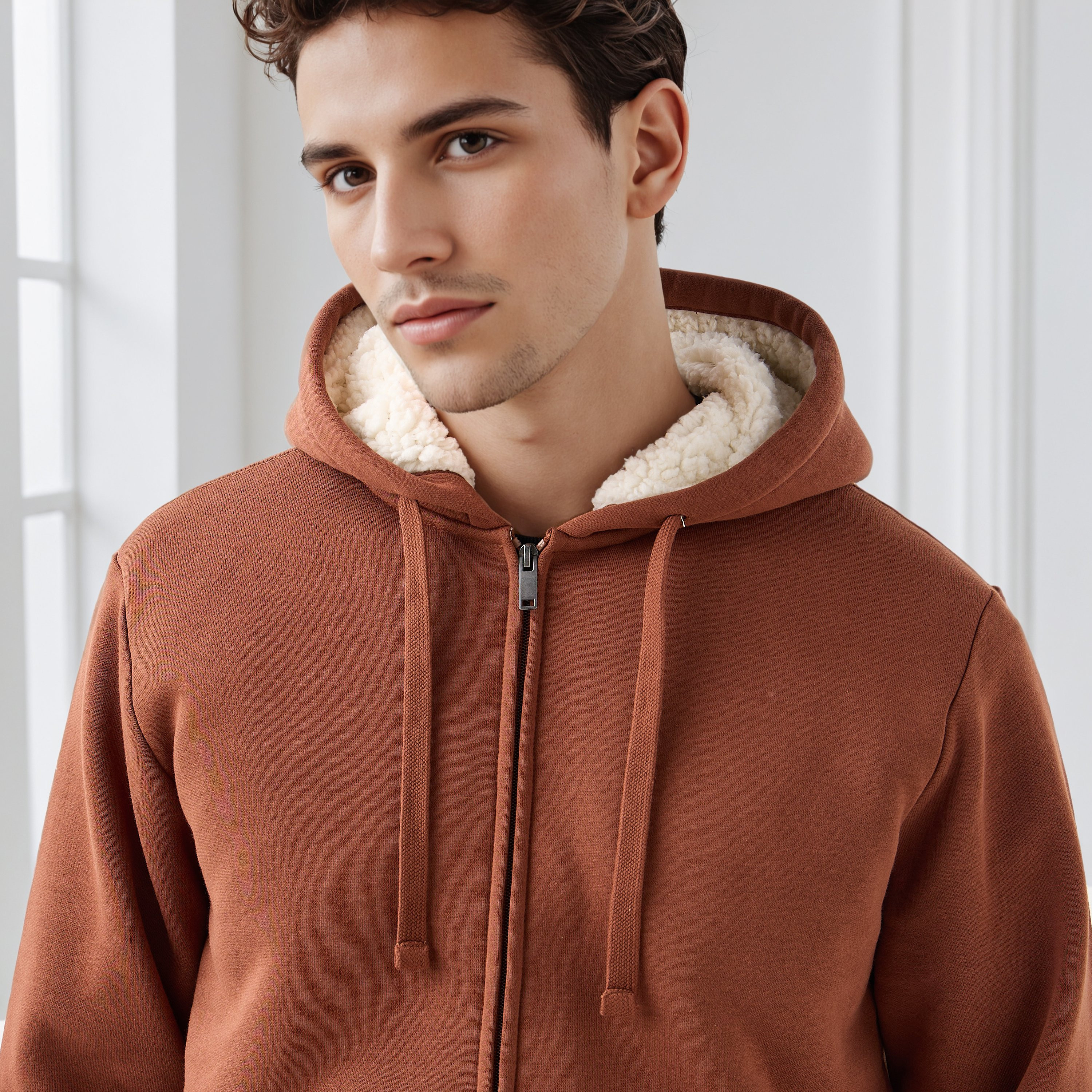 Men Regular Fit Hooded Zipper Jacket-men-clothing-jacketsandblazers-jackets-image-4