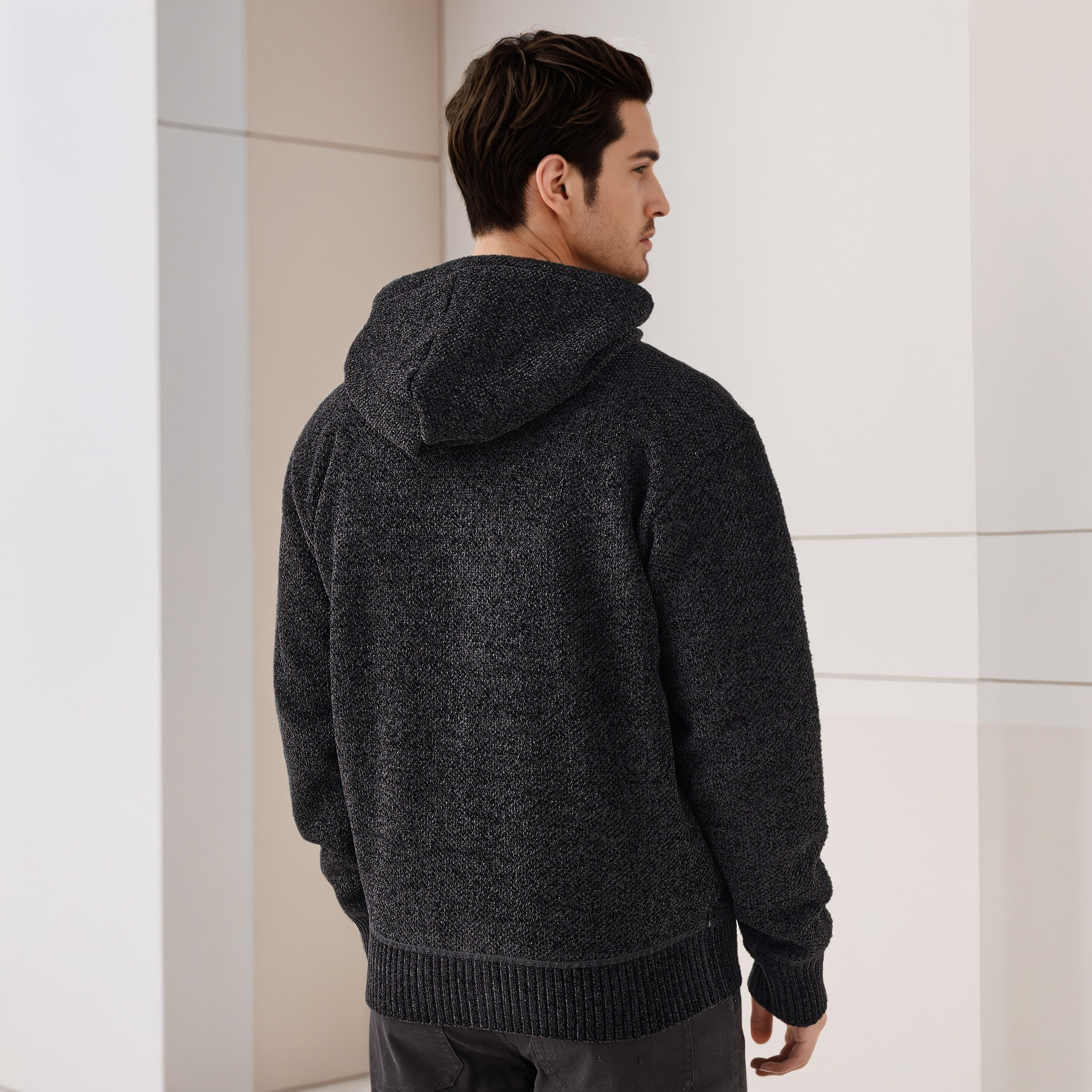Men Regular Fit Textured Hoodie-men-winterwear-hoodiesandsweatshirts-image-4