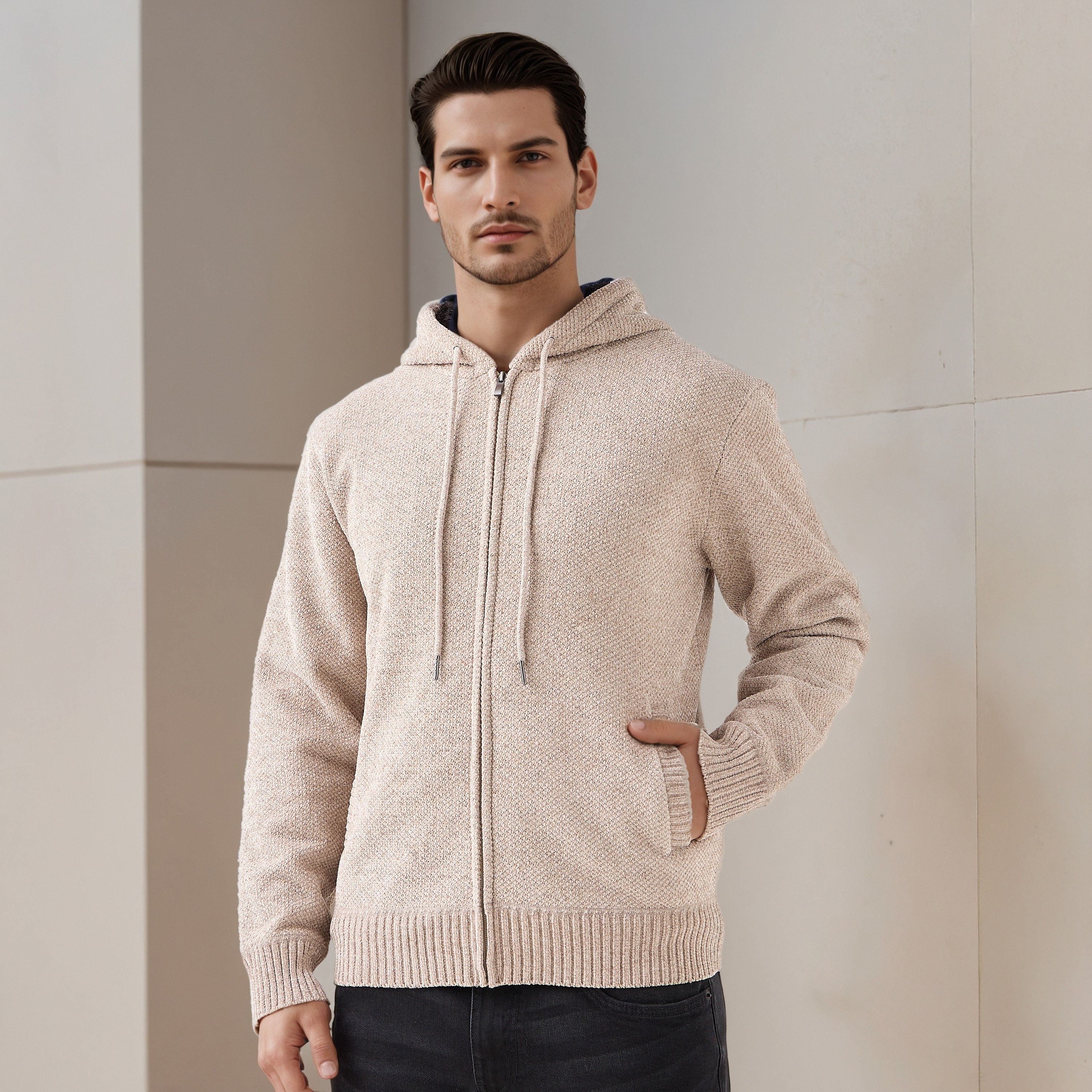 هودي بارز الملمس بقصّة عادية للرجال-men-winterwear-hoodiesandsweatshirts-image-1
